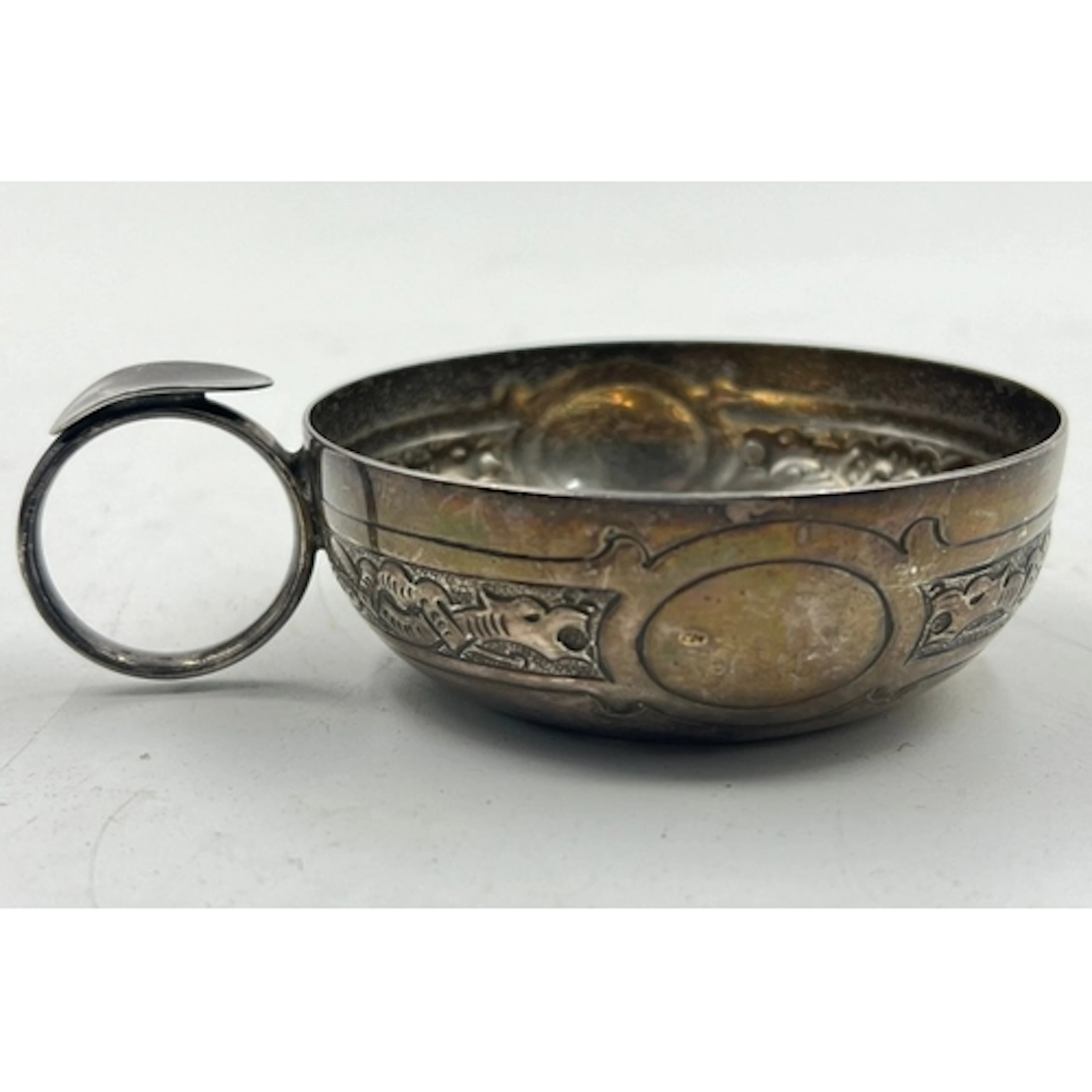 Silver tastevin hallmarked for Birmingham 1903