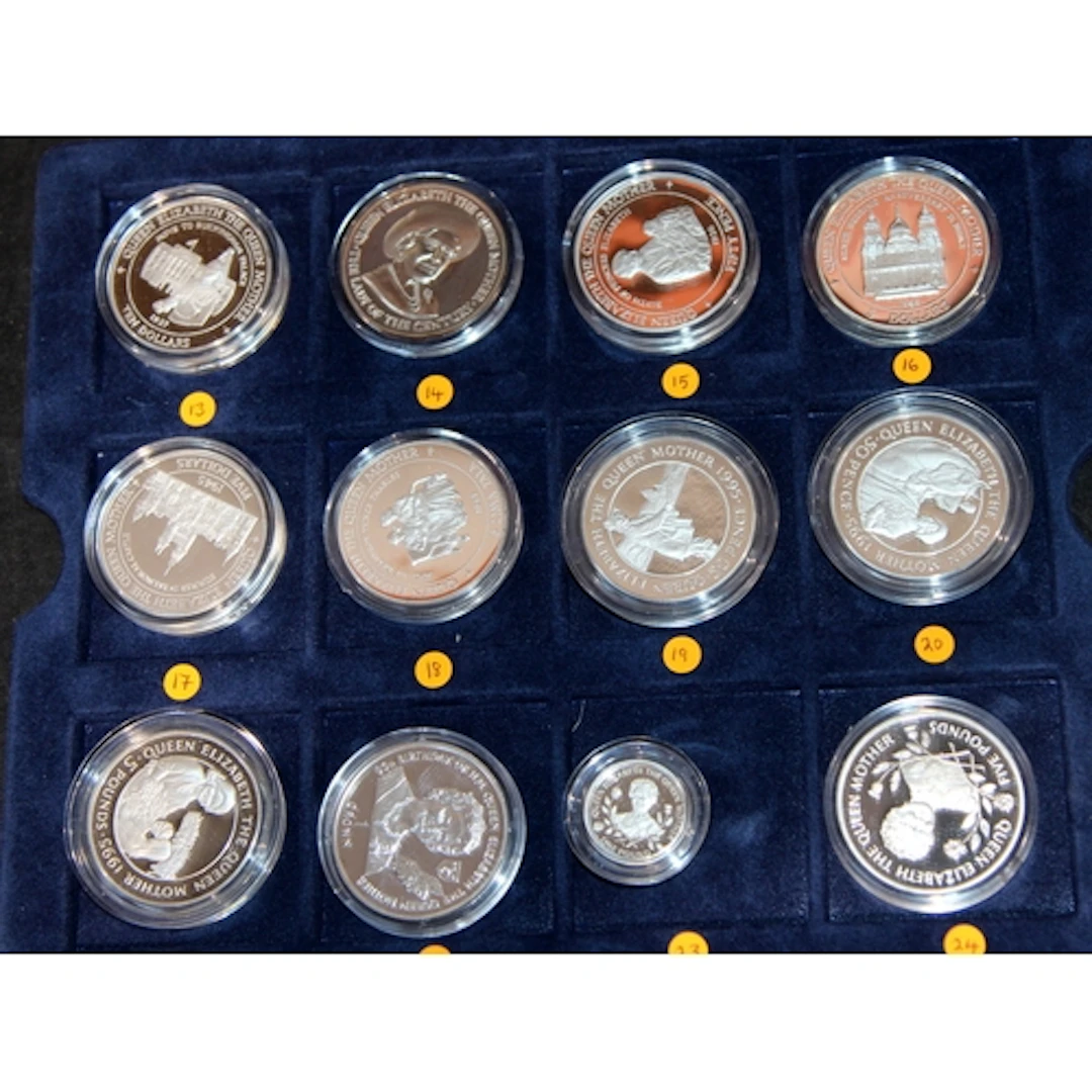 A large collection of sterling silver coins, various denomin...