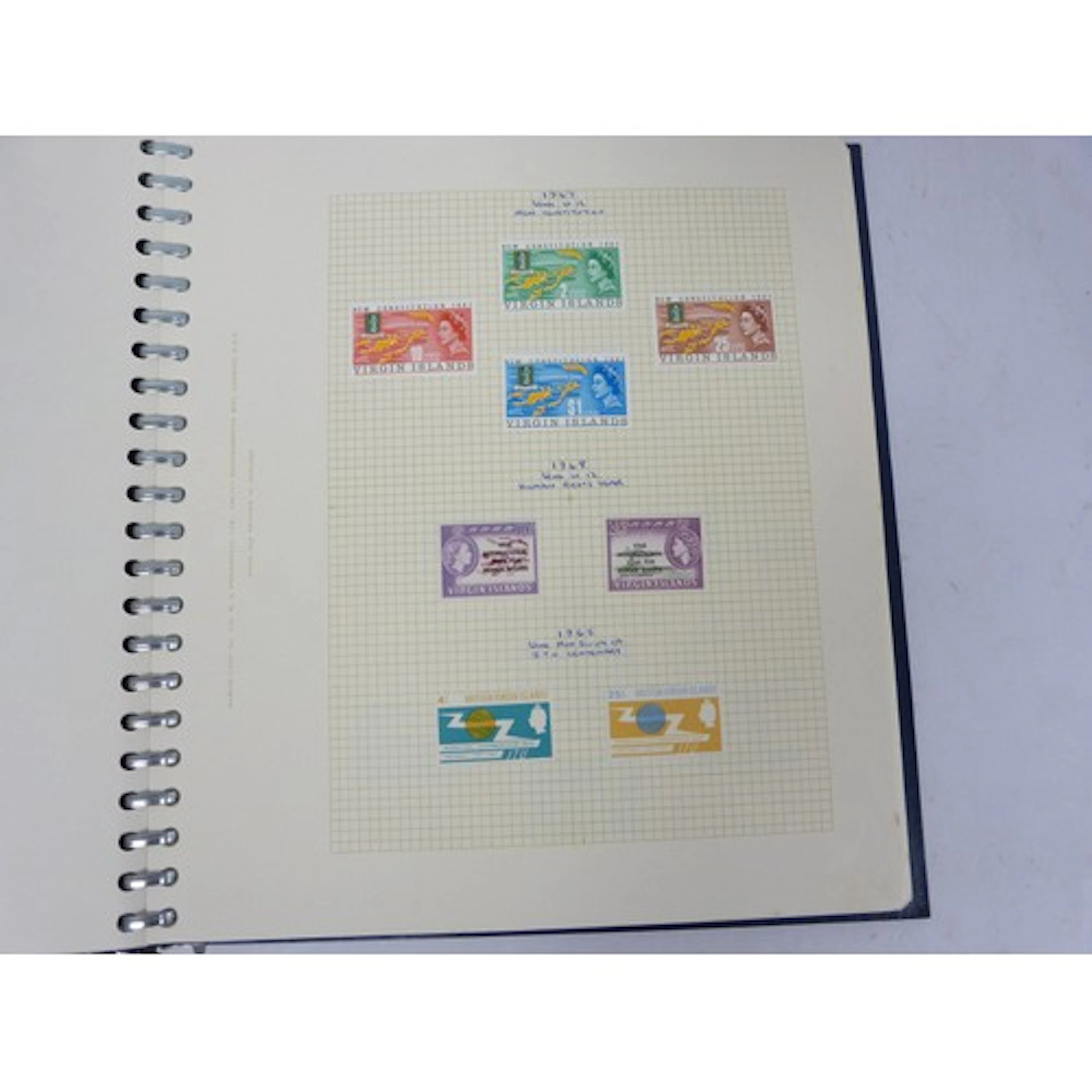 Vintage stamp album to include South Sea Islands, British Vi...