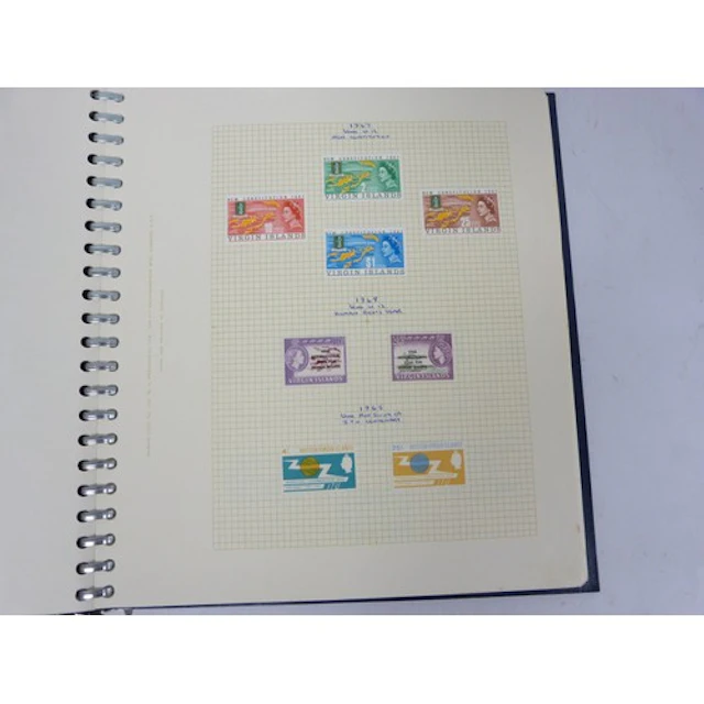 Vintage stamp album to include South Sea Islands, British Vi...