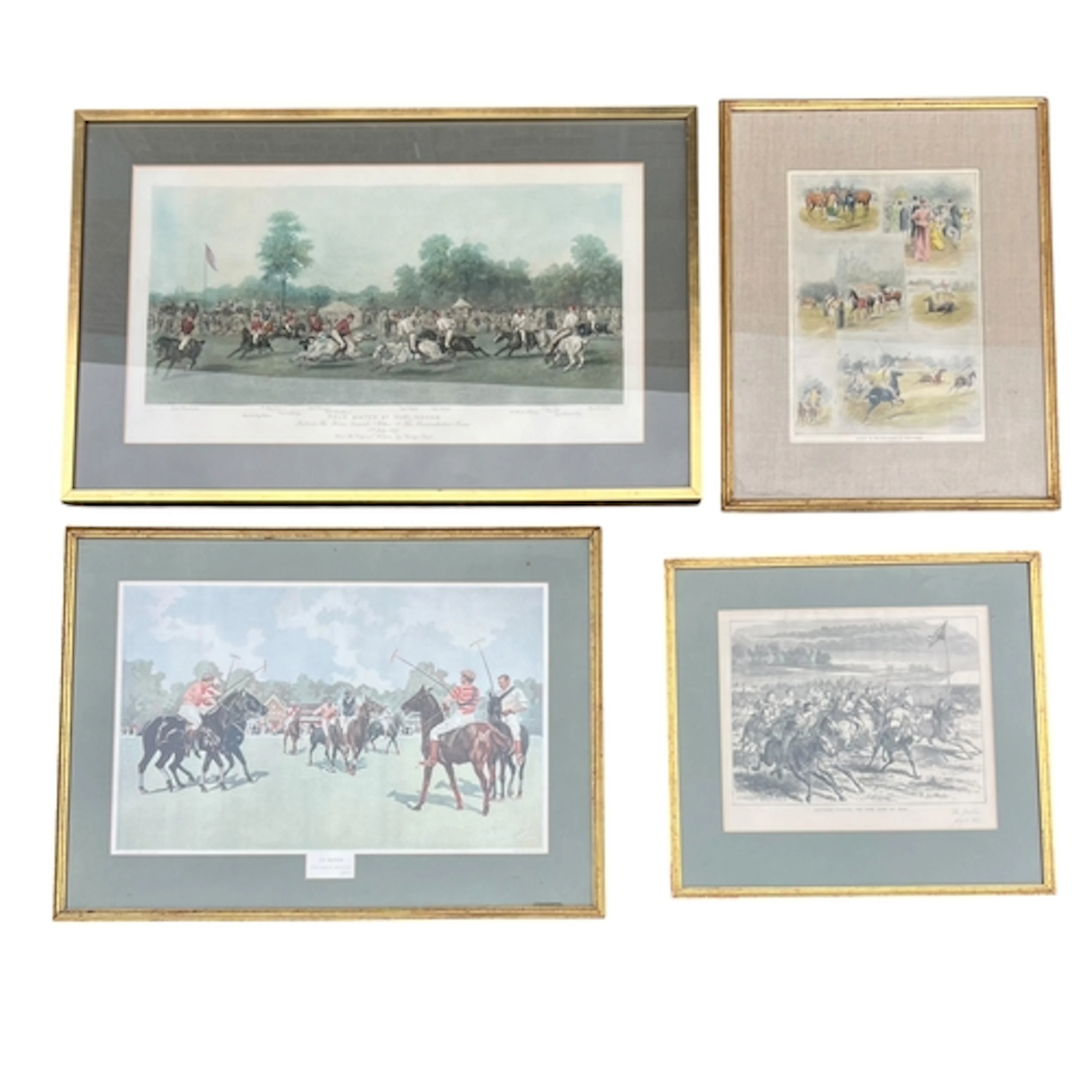 FOUR POLO ENGRAVINGS Each framed and glazed. Largest 37cm x ...