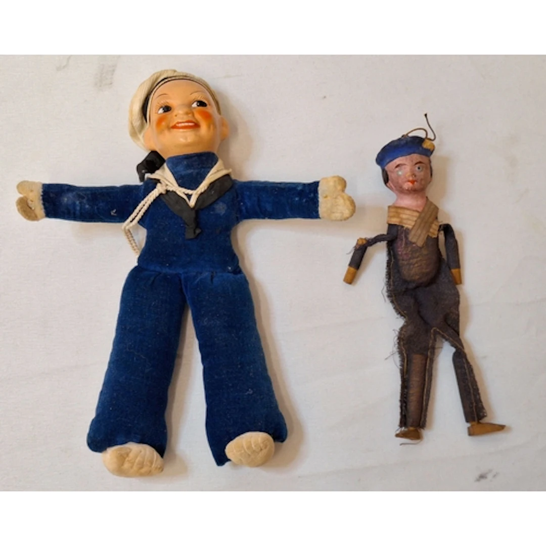 Vintage Nora Wellings Sailor Boy & early sailor doll, paper ...
