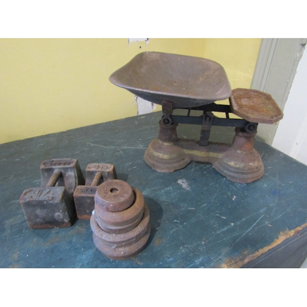 Victorian Kitchen Scales with Weights Quantity as Photograph...