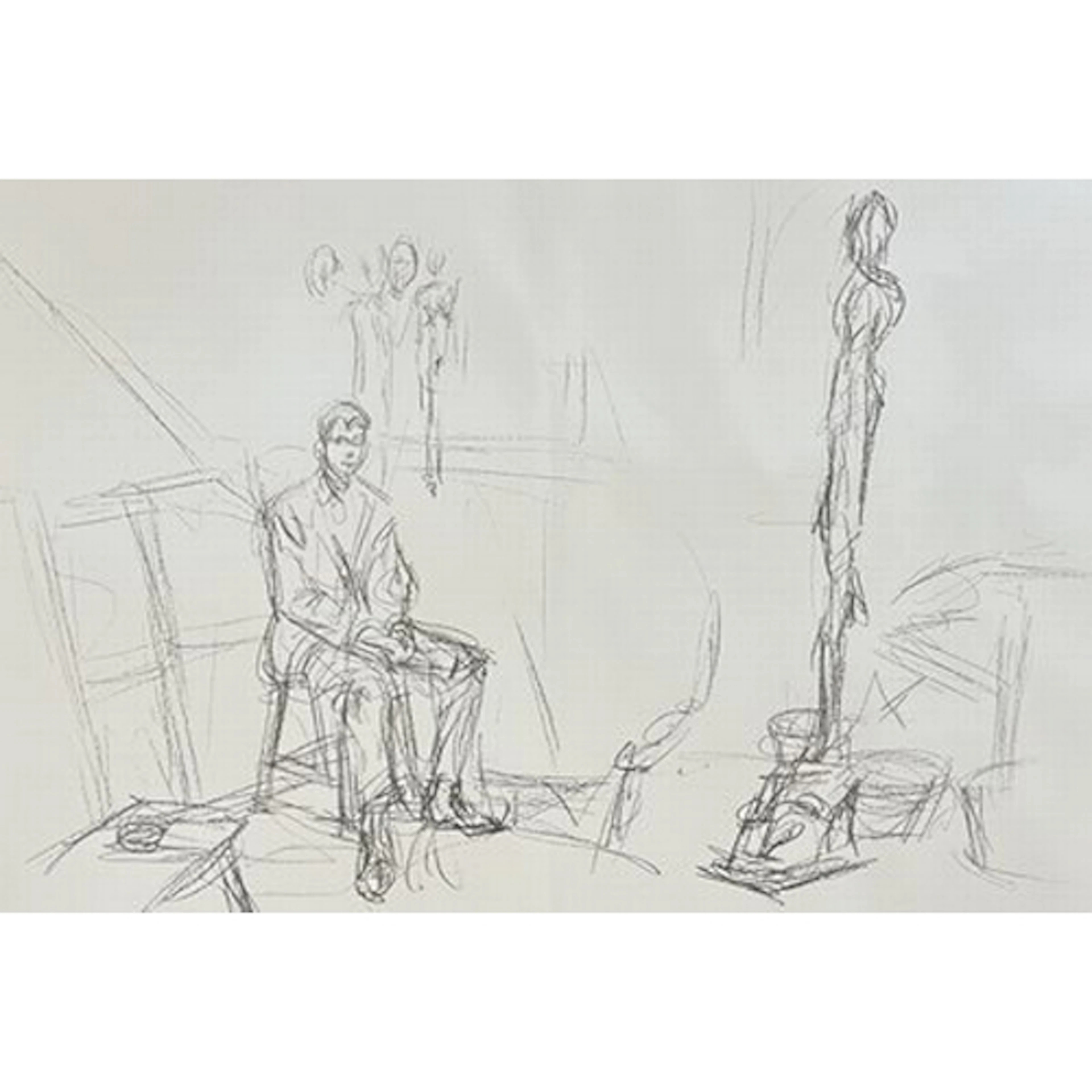 Alberto Giacometti (Swiss, 1901-1966) Seated Man and Sculptu...