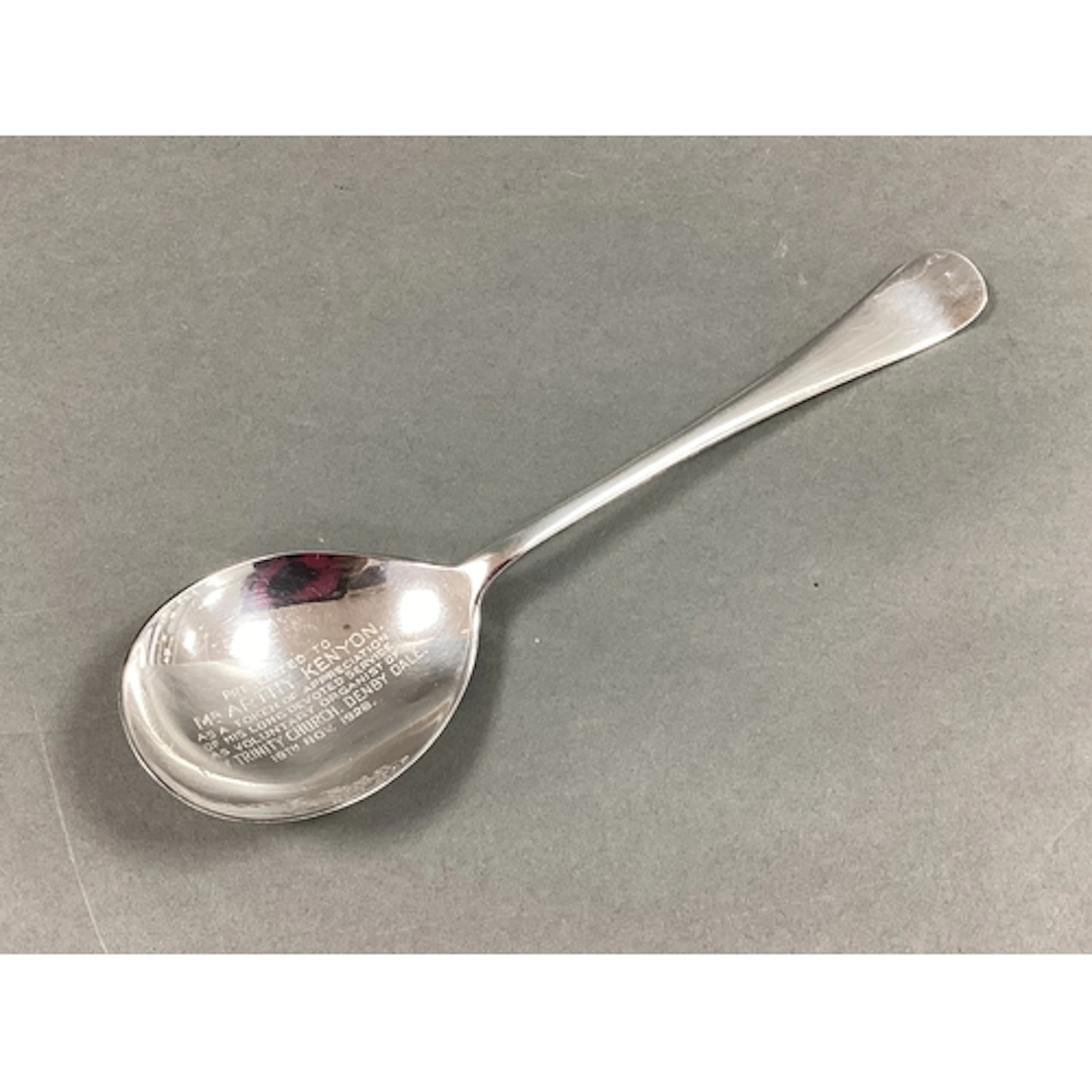 A Hallmarked Silver Presentation Spoon, CJA, Sheffield 1928,...