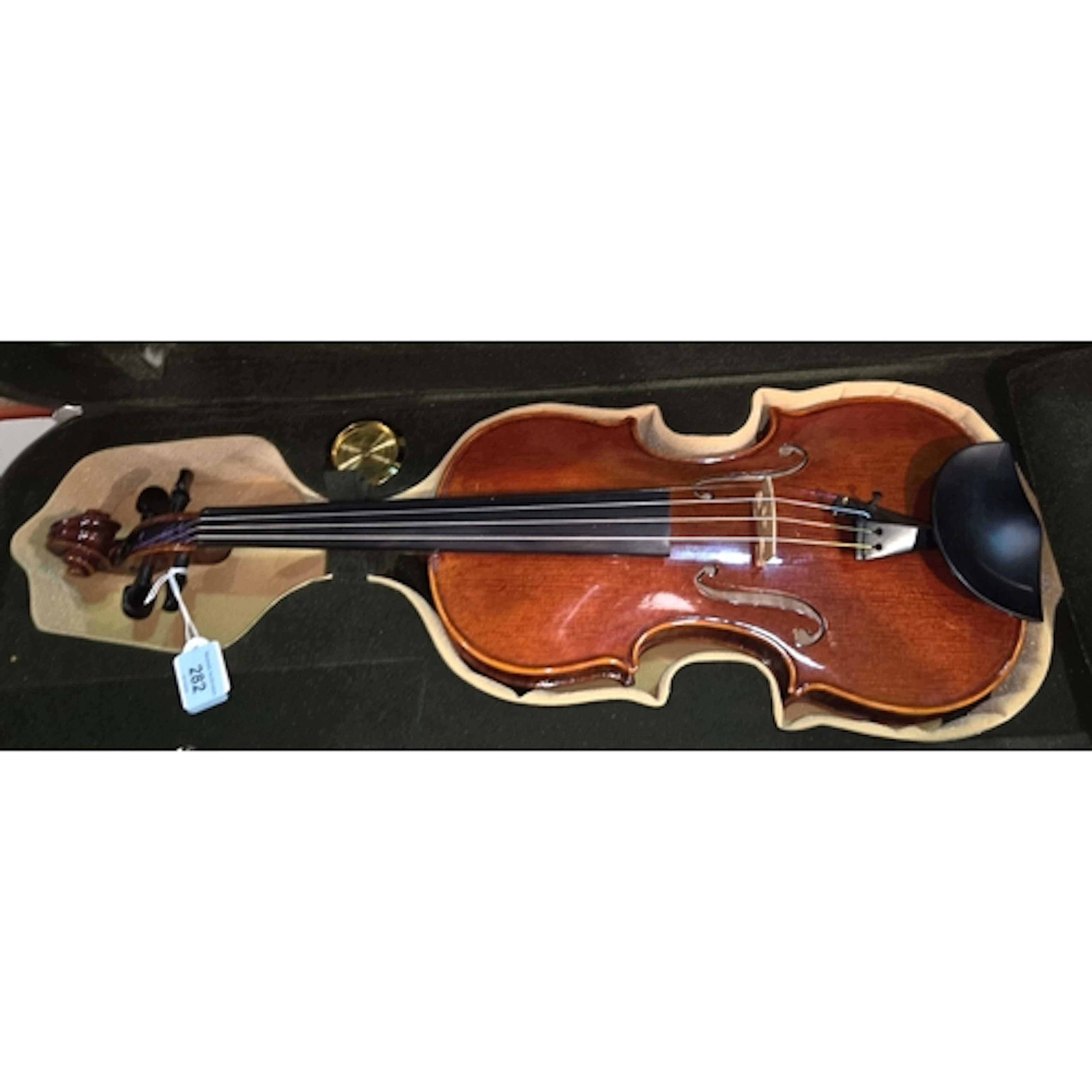 A modern VIOLIN, label reads Simeon Colorado Englemann, Spru...