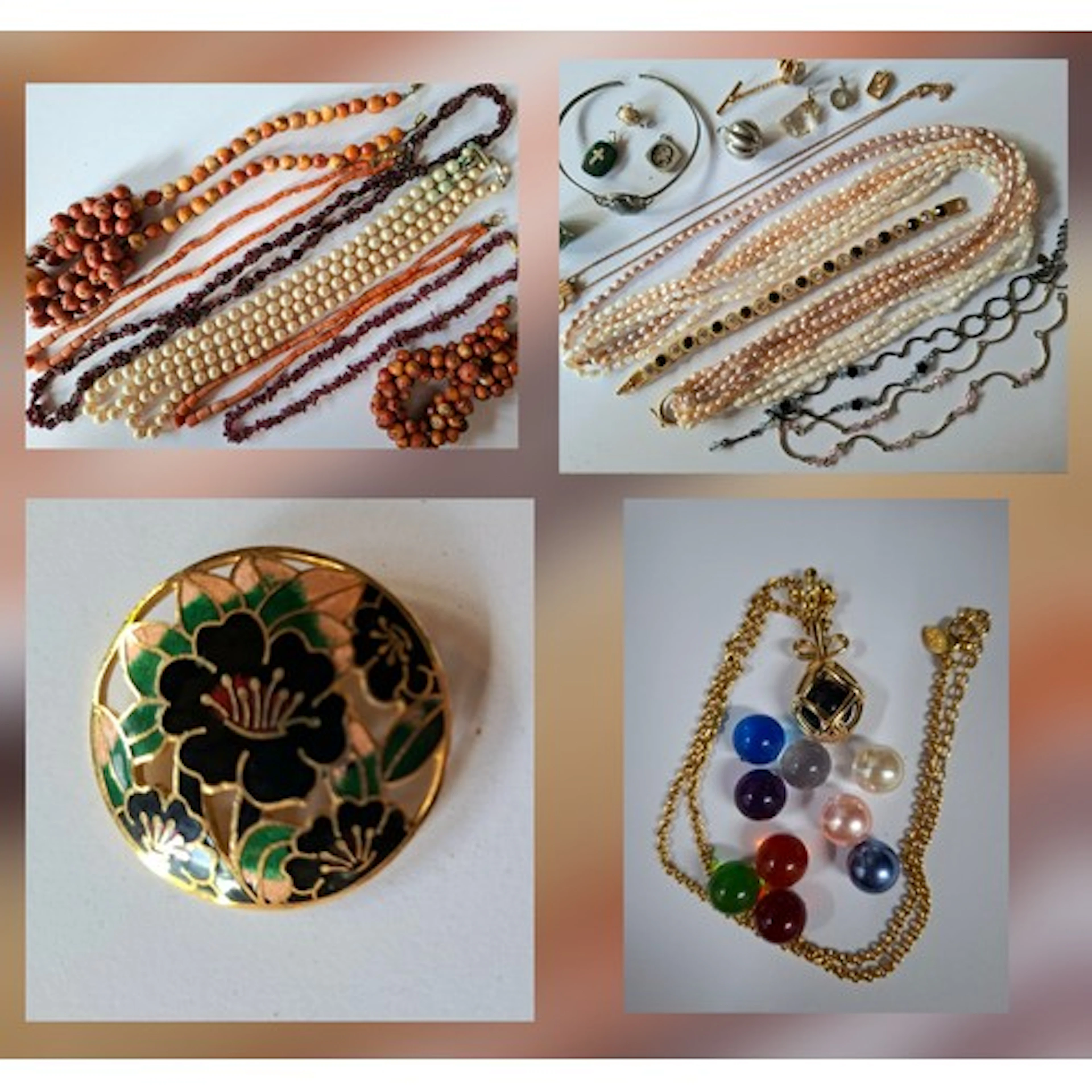 A quantity of vintage costume jewellery to include a garnet ...