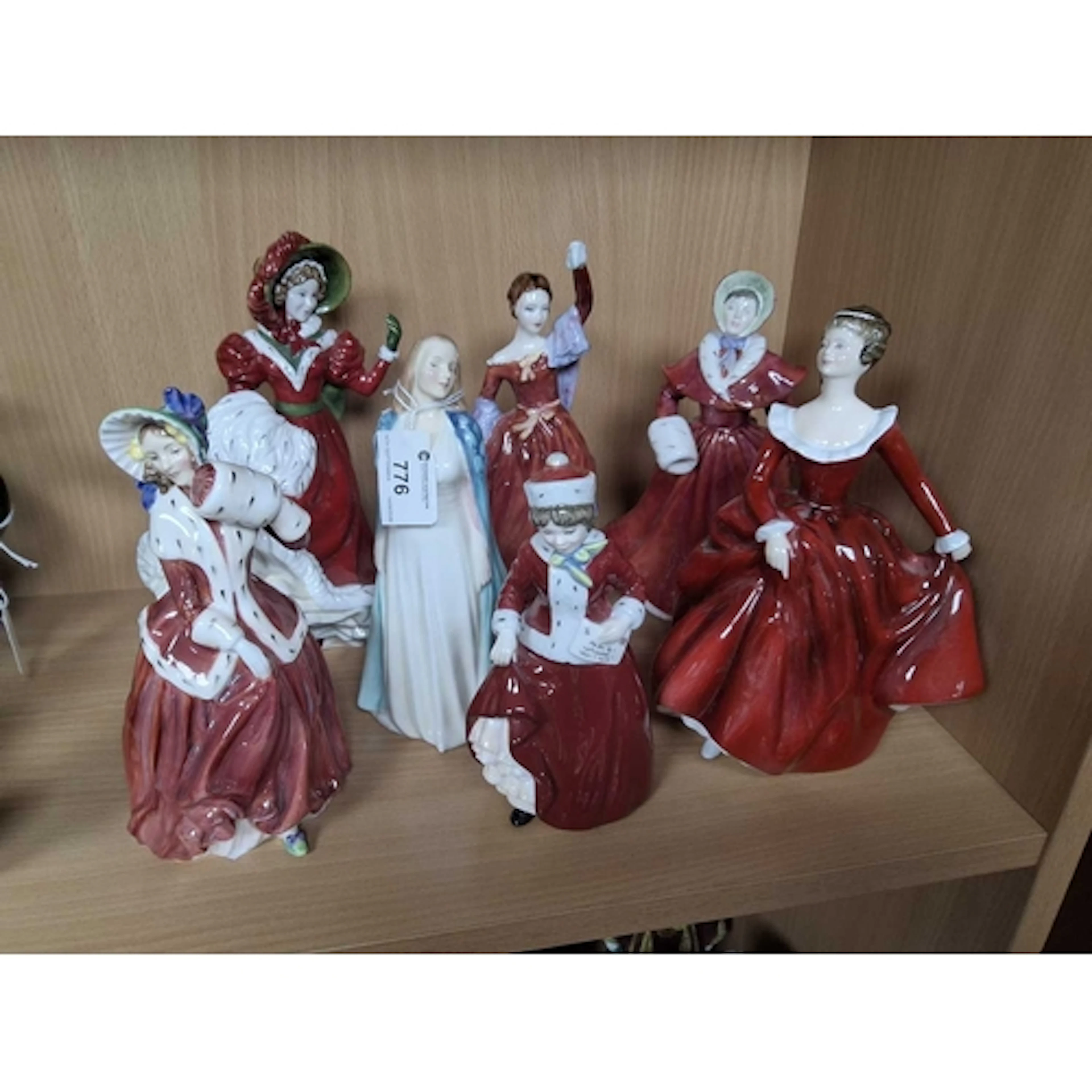 SEVEN ROYAL DOULTON PORCELAIN LADY FIGURES comprising 'Chris...