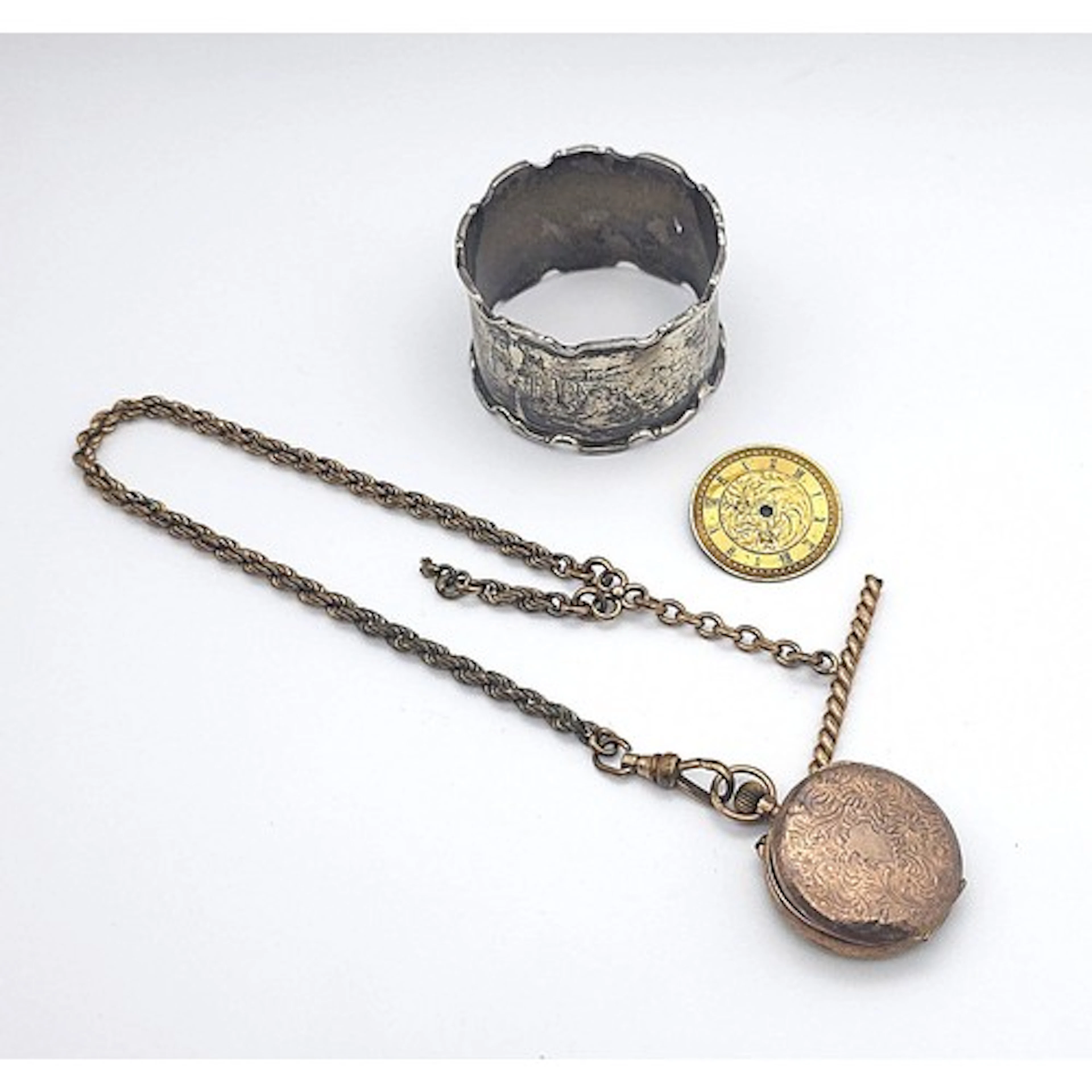 A 9ct gold open-faced pocket watch, (AF), together with a go...