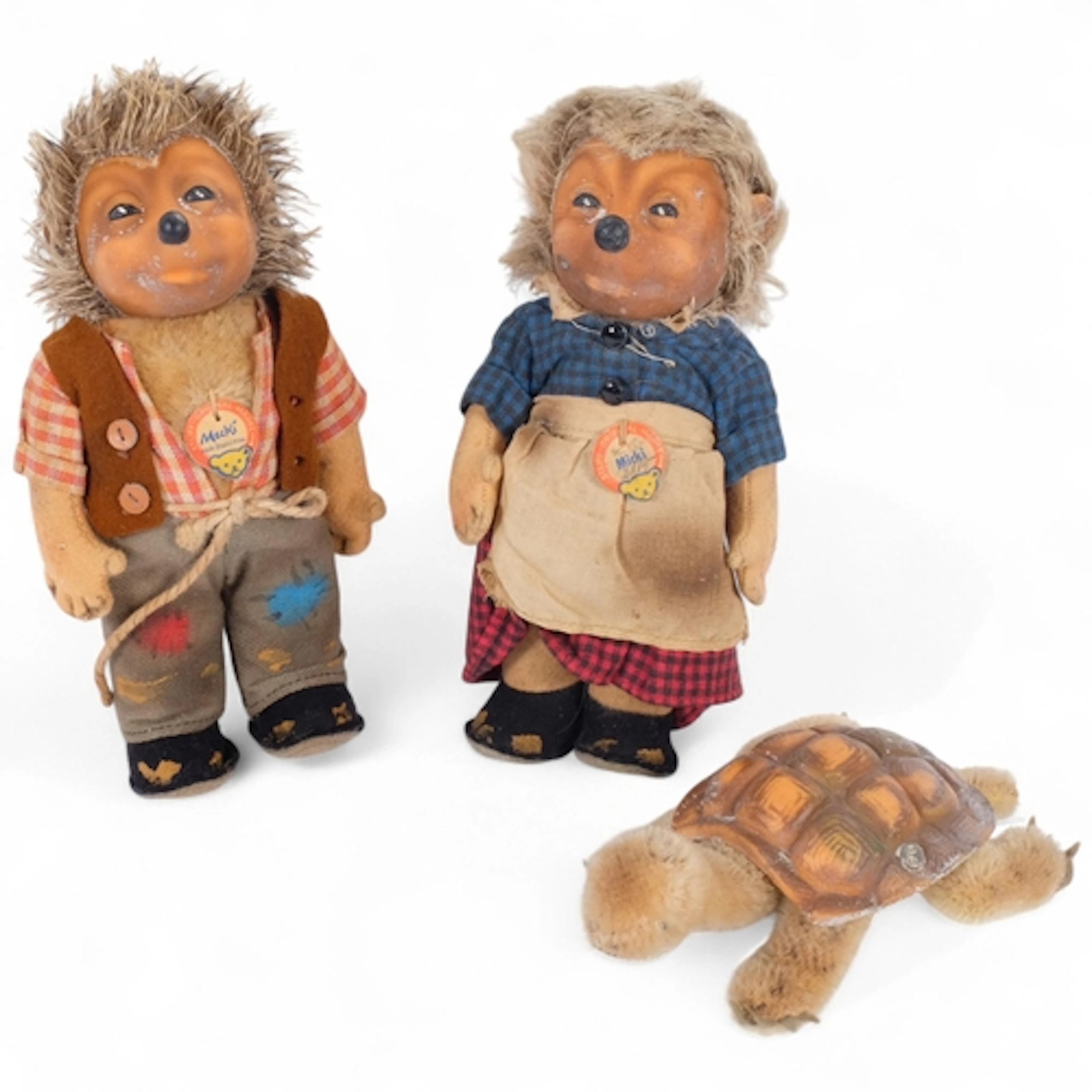 A pair of Vintage Steiff hedgehogs (Micki and Mecki), and a ...