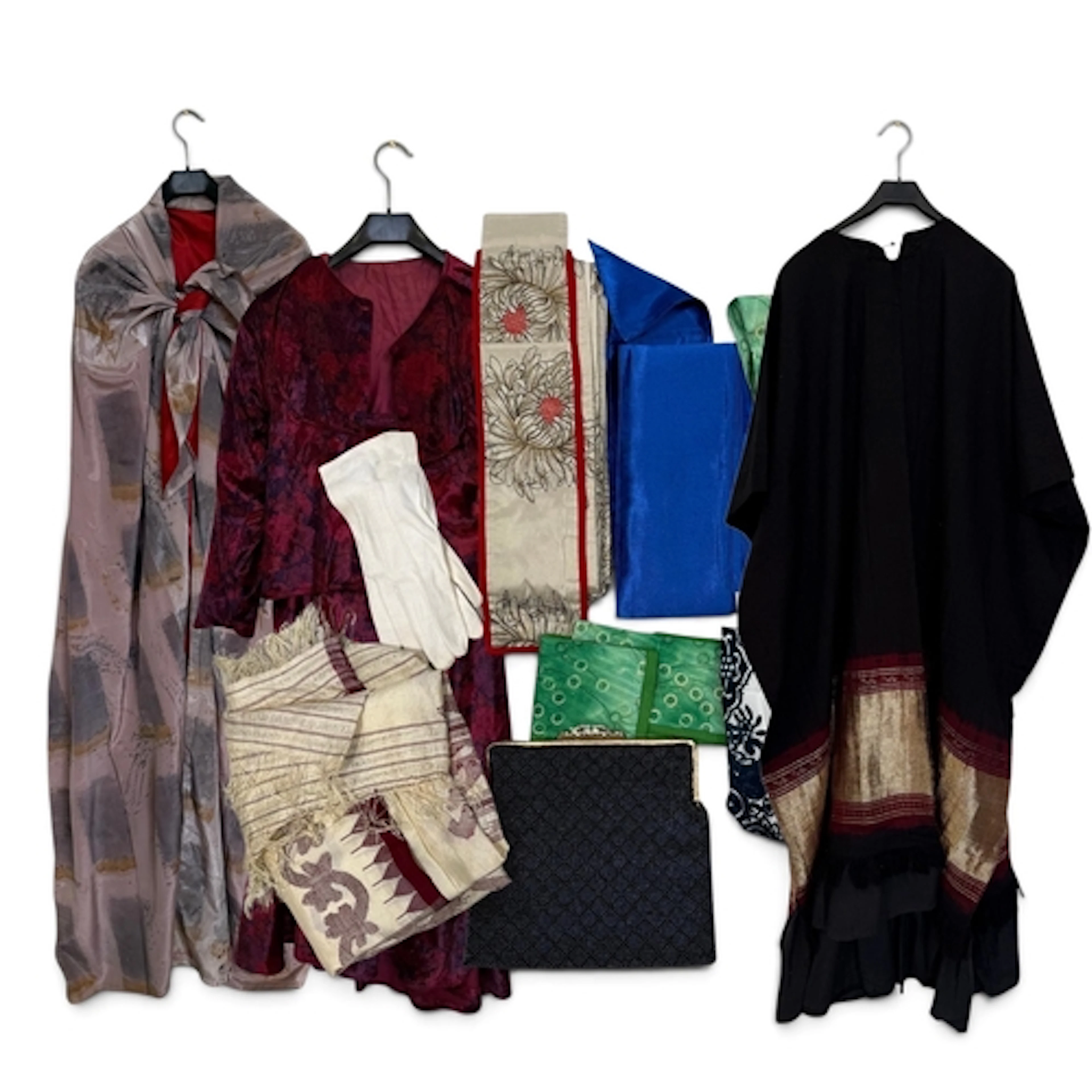 A COLLECTION OF VINTAGE COSTUMES AND ACCESSORIES, WITHIN A G...