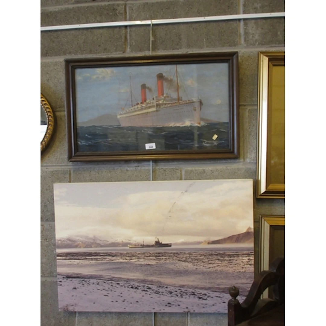 Norman Wilkinson Print of Steam Ship, Balmoral Castle along ...