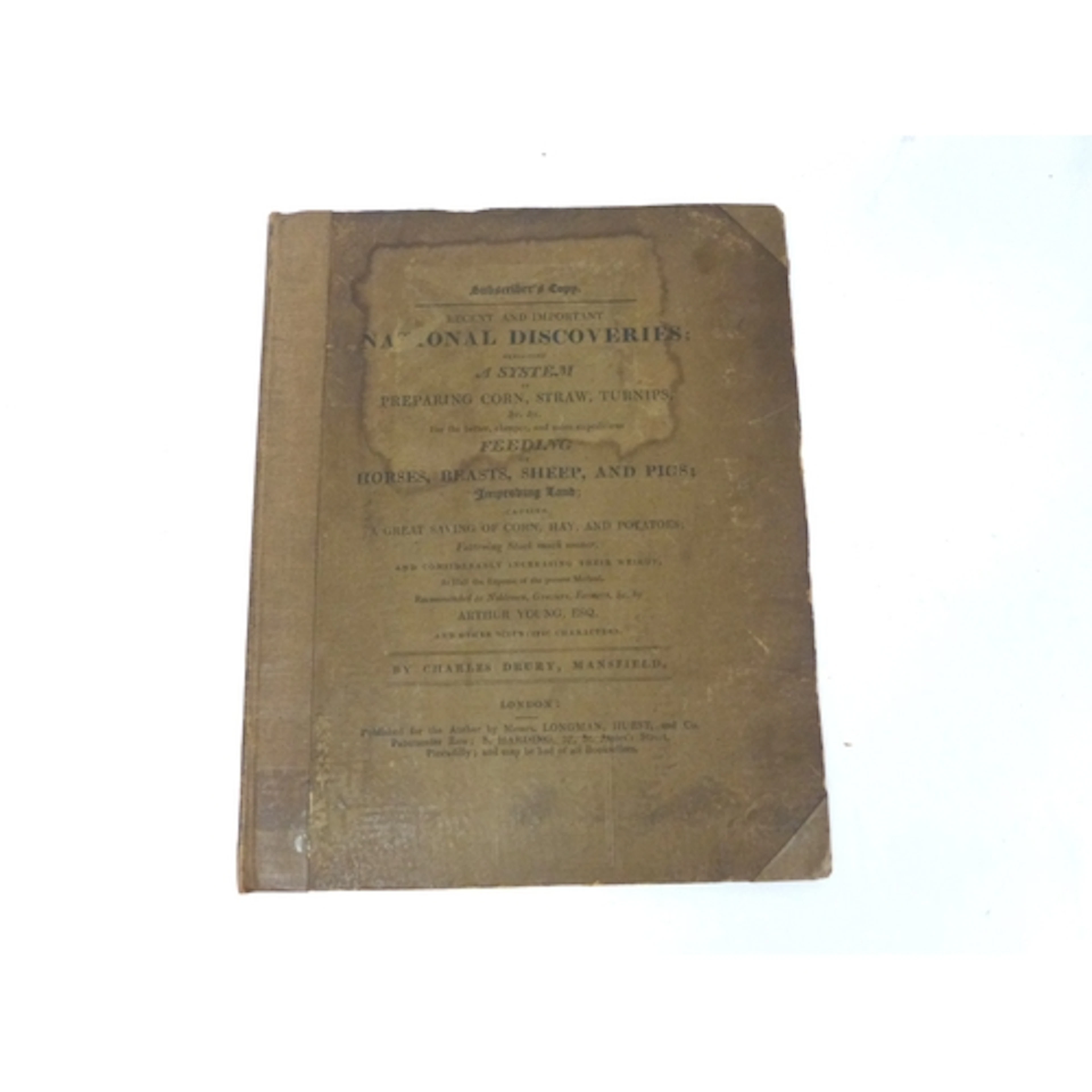 DRURY CHARLES of Mansfield. Recent & Importan...