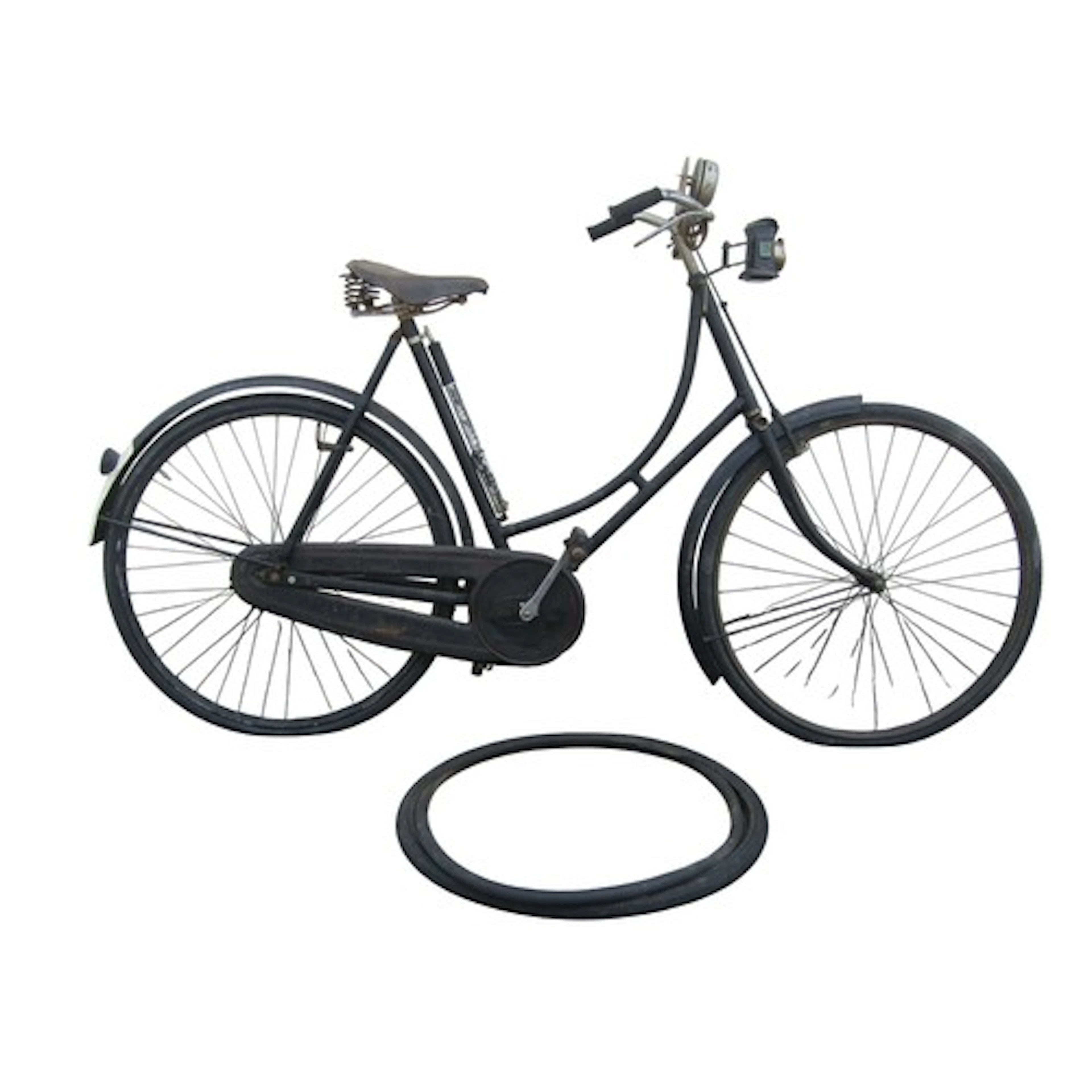 A vintage Raleigh bicycle with Brooks leather sprung saddle,...