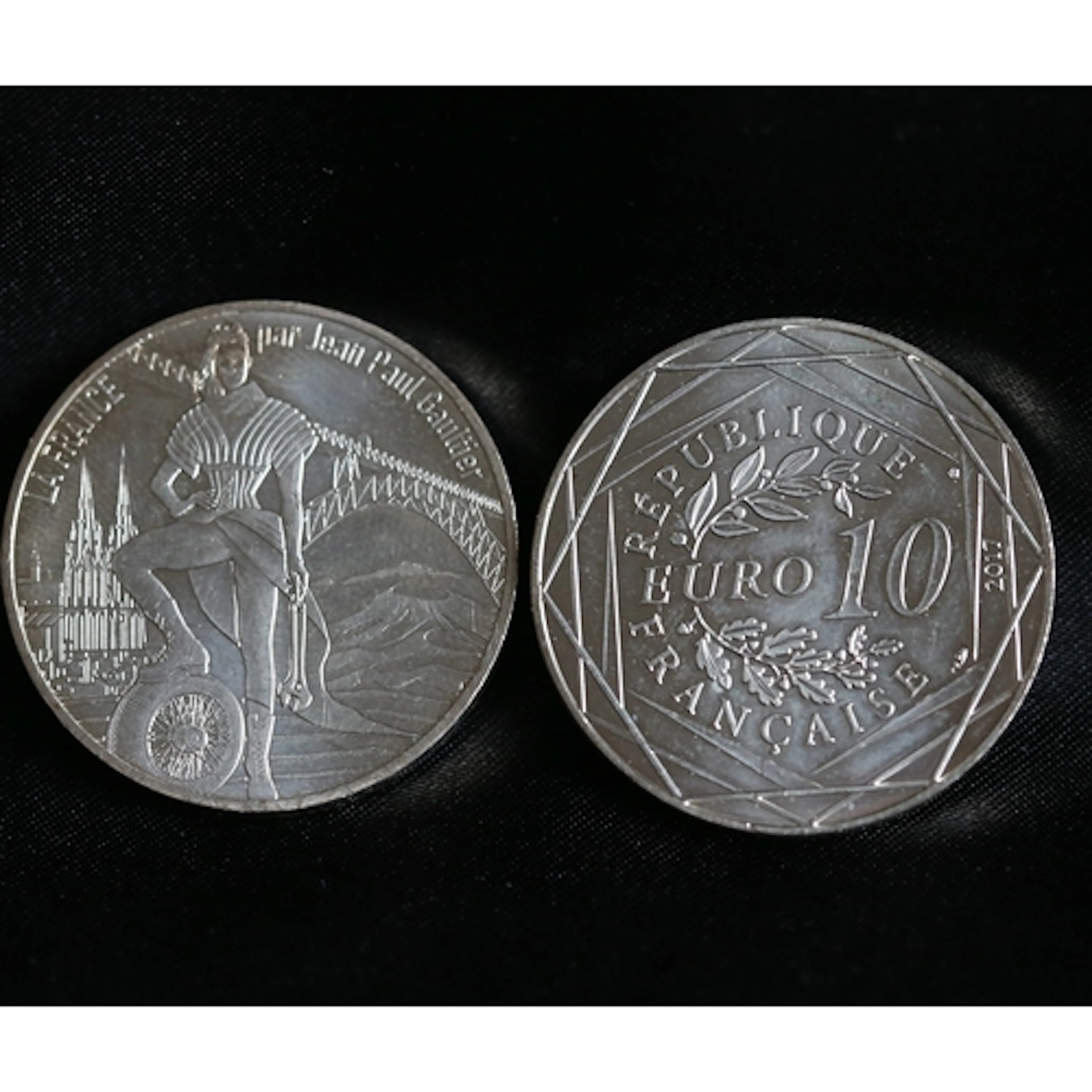 Two Silver Commemorative 10 Euro Coins, Jean Paul Gaultier F...