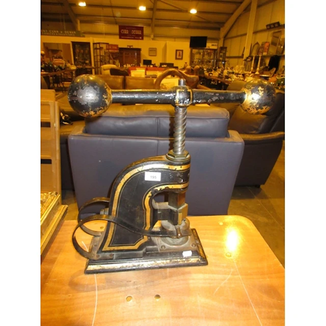 Large Victorian Cast Metal Screw Down Letter Stamps, 48cm h,...