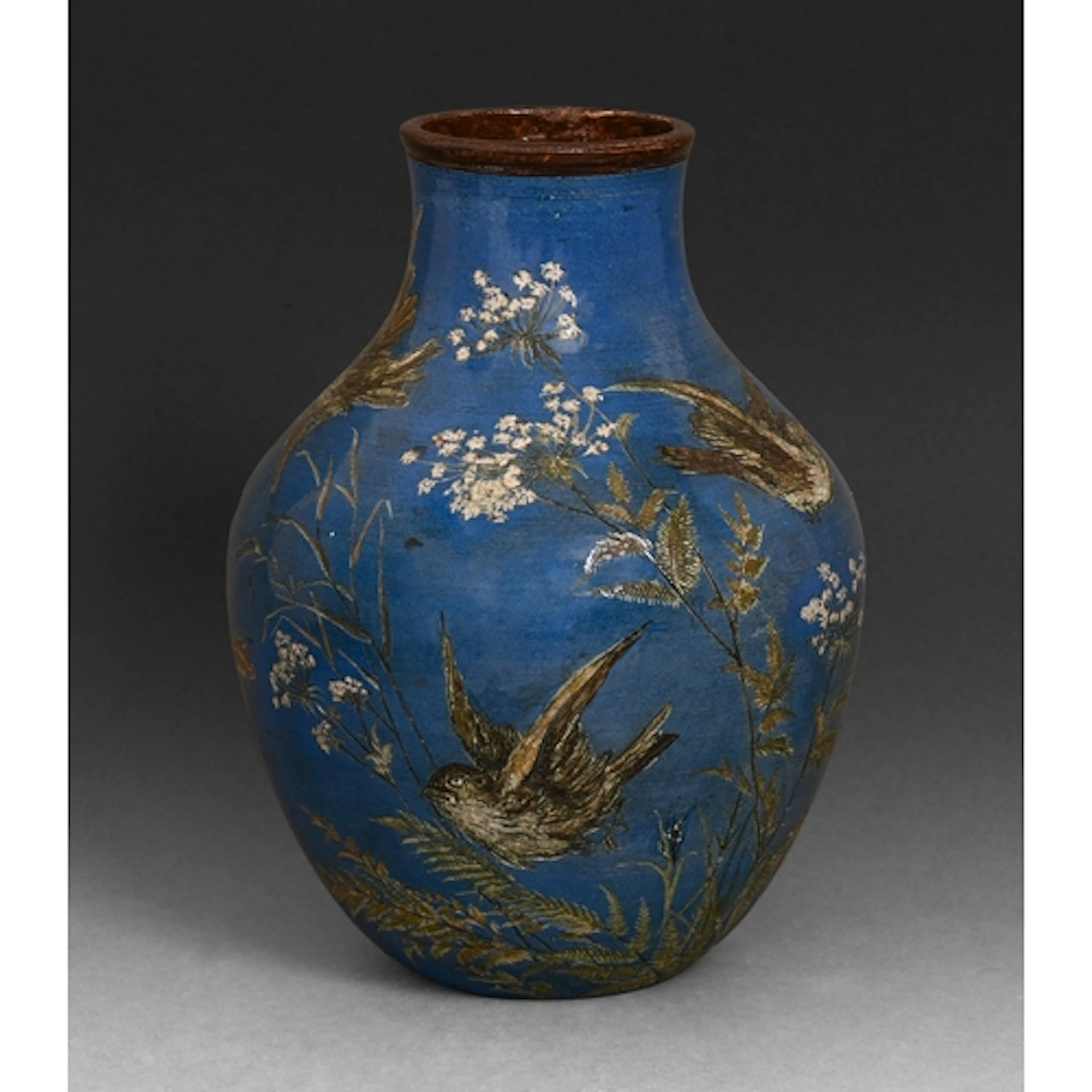 A Martin Brothers earthenware vase, c1896-1898, sgraffito de...