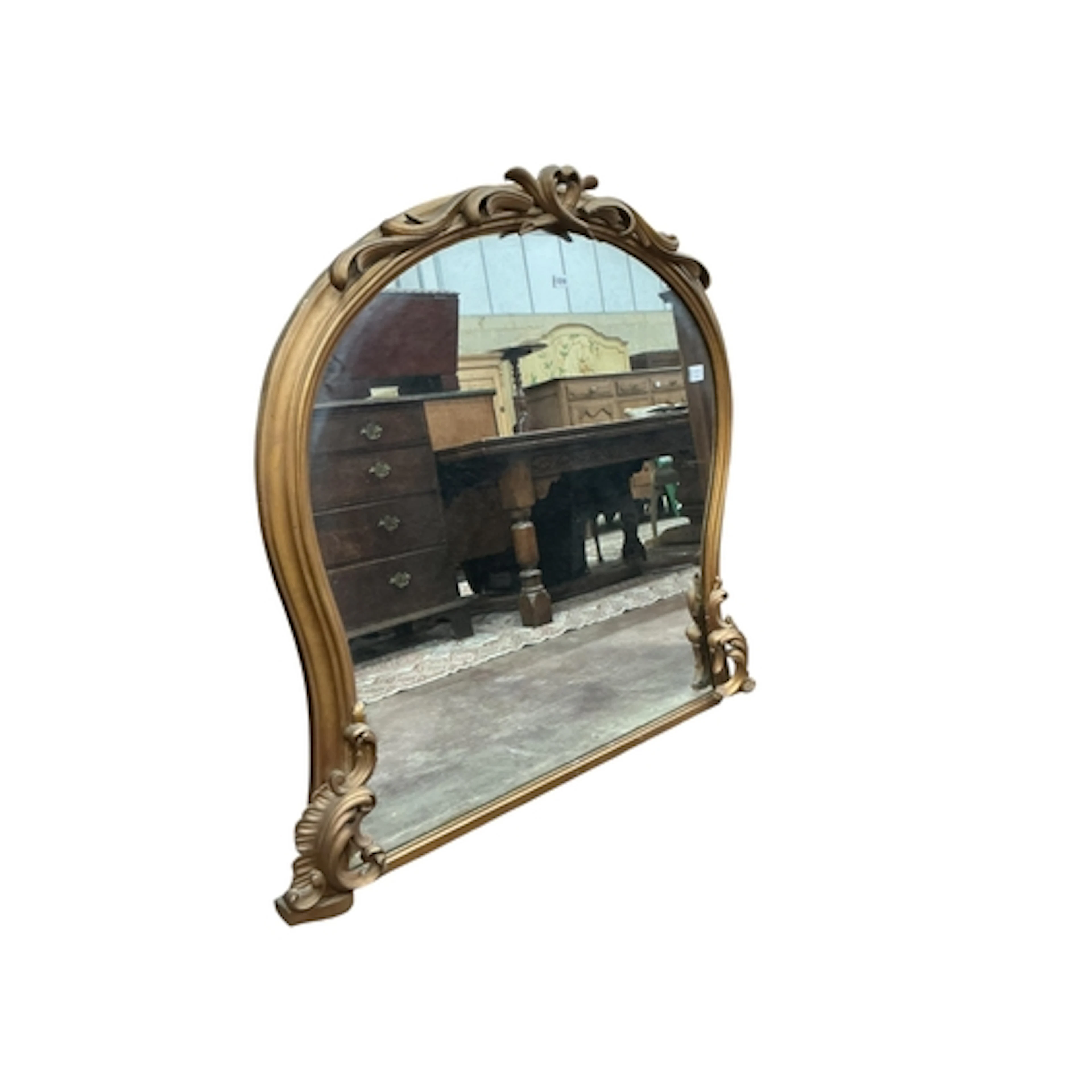 A Victorian giltwood overmantel mirror, width 130cm, height ...