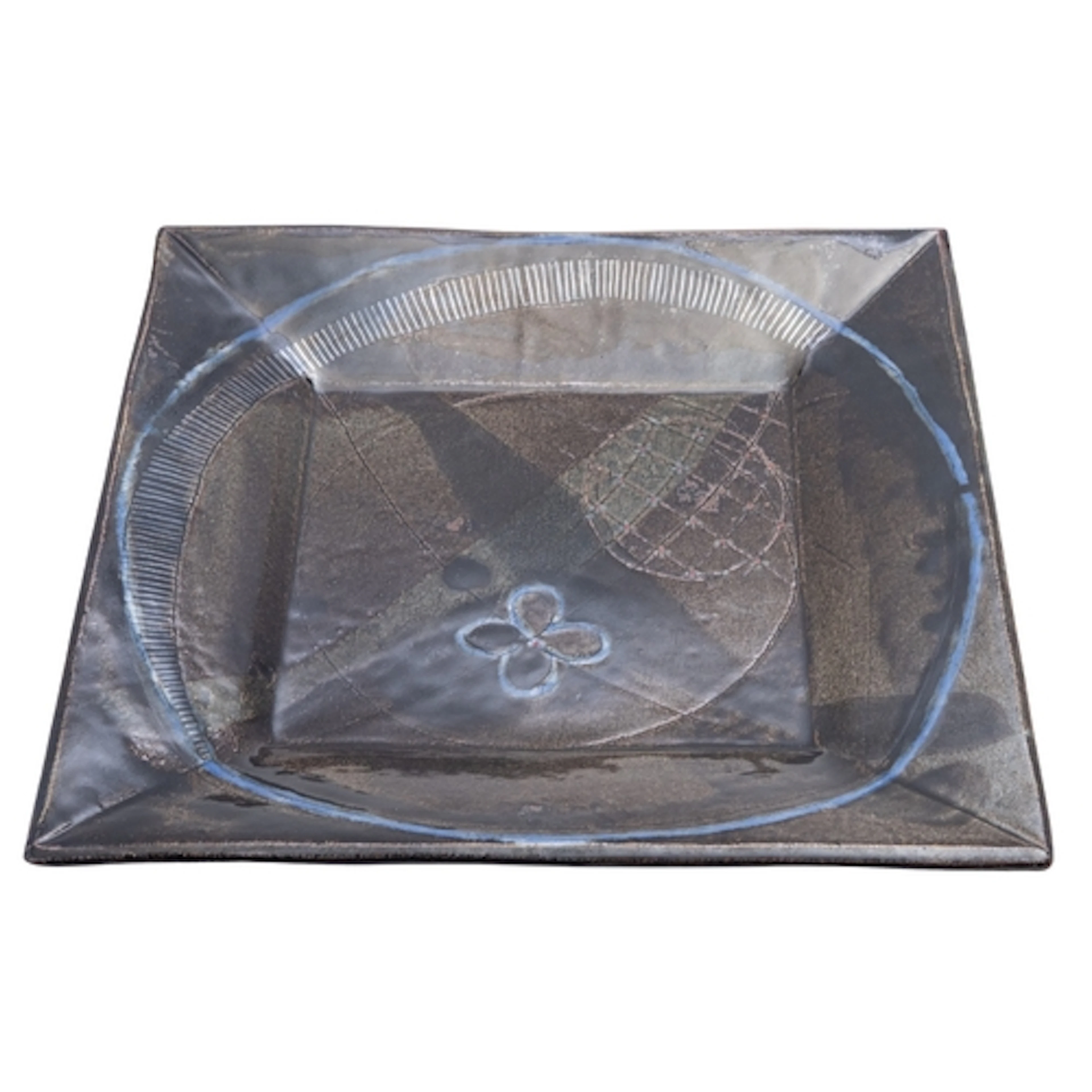 Terri Holman [Contemporary], a slab built stoneware dish wit...