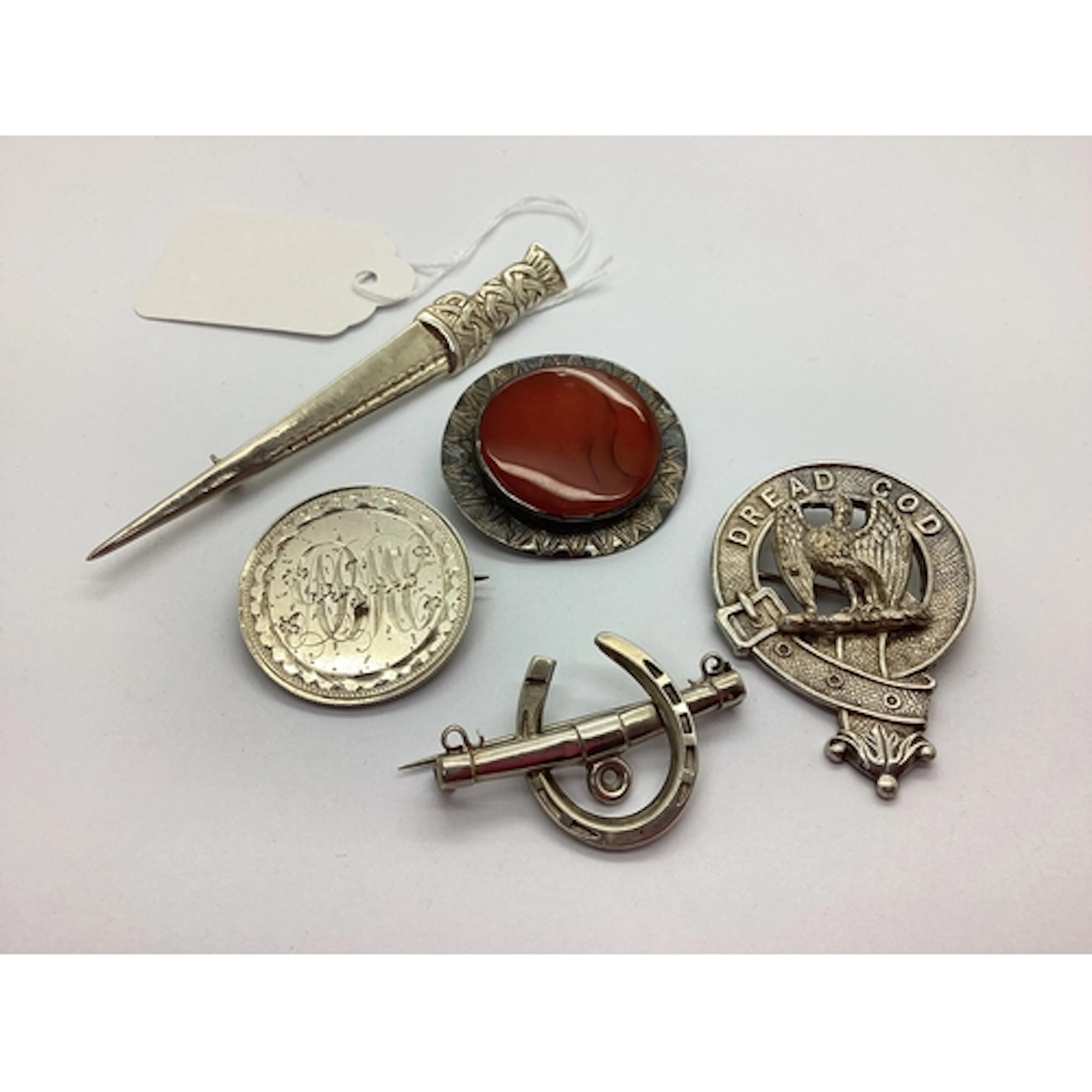 Scottish Clan Munro 'Dread God' Badge, a polished hardstone ...
