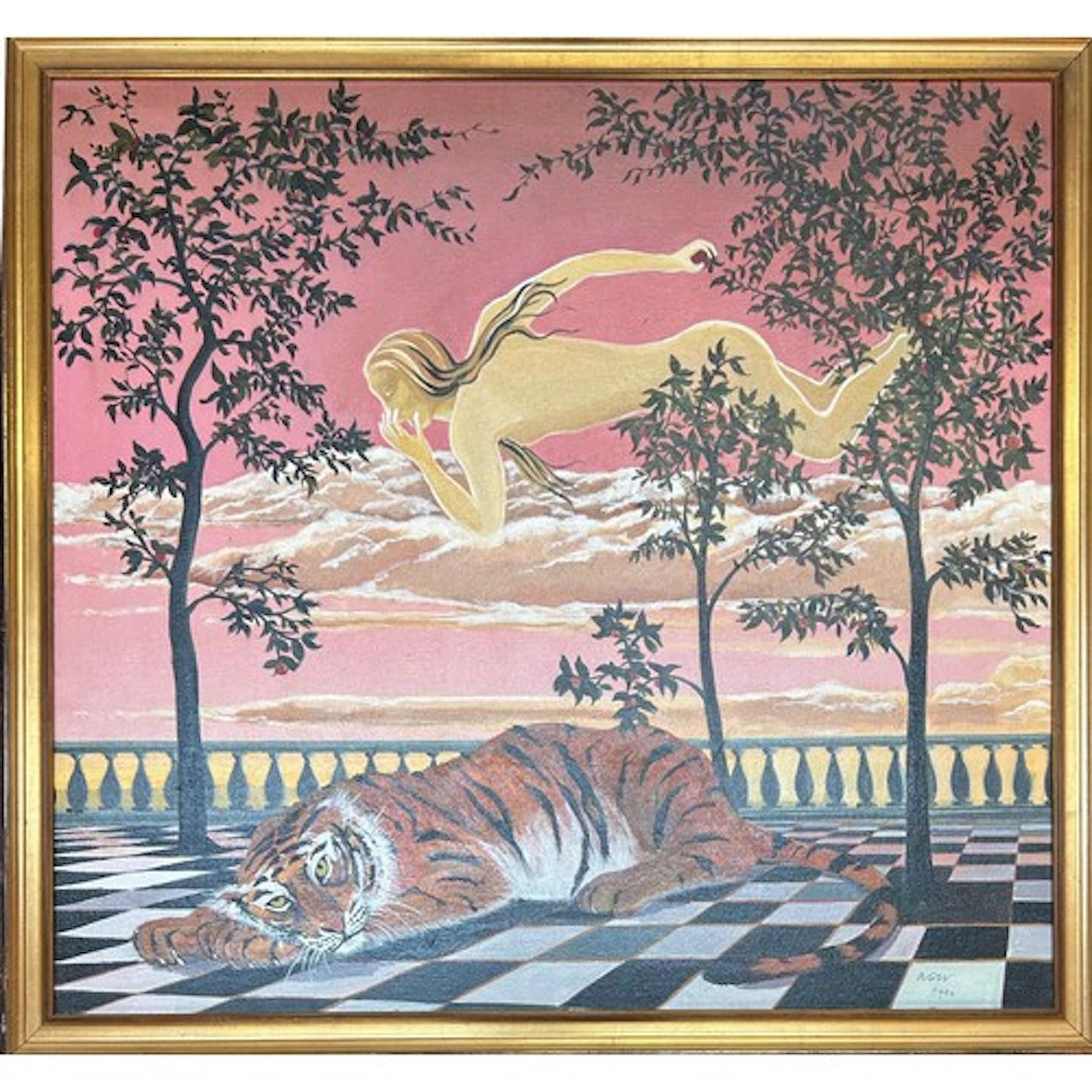 Norman Saunders-White, (1930-2024), 'Tiger Dreaming' acryli...