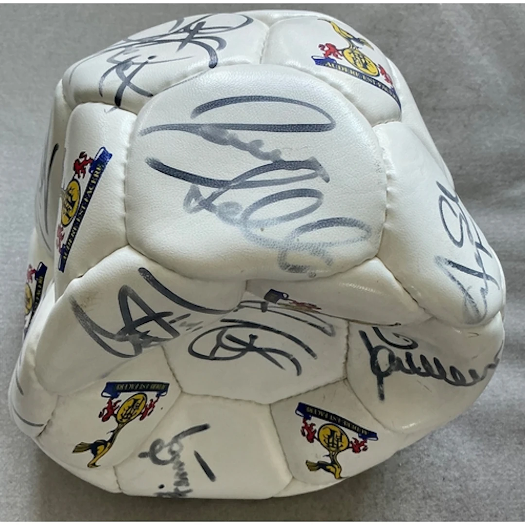Tottenham Signed Football: Official panelled Spurs ball with...