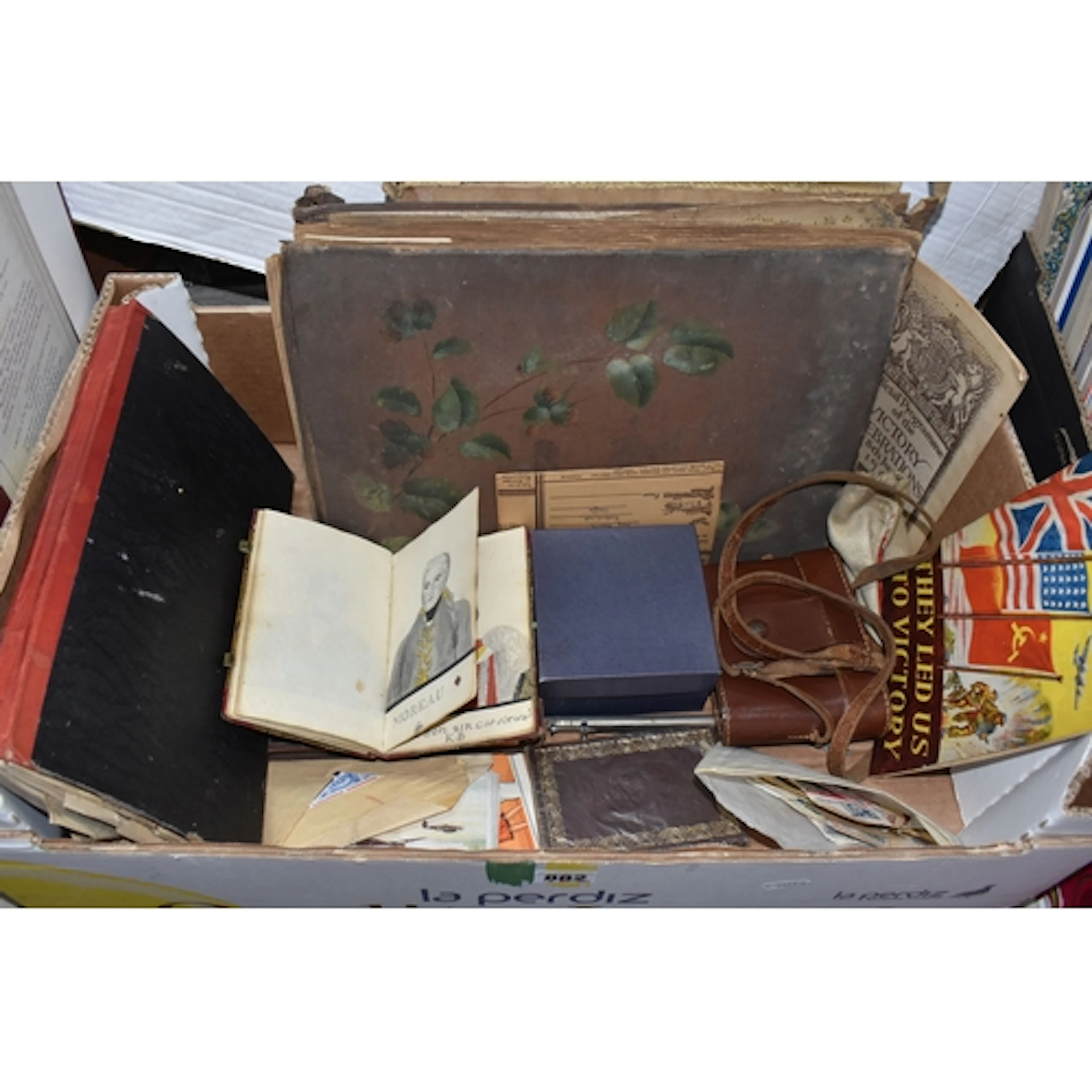 ONE BOX OF EPHEMERA comprising a Victorian/Edwardian Postcar...