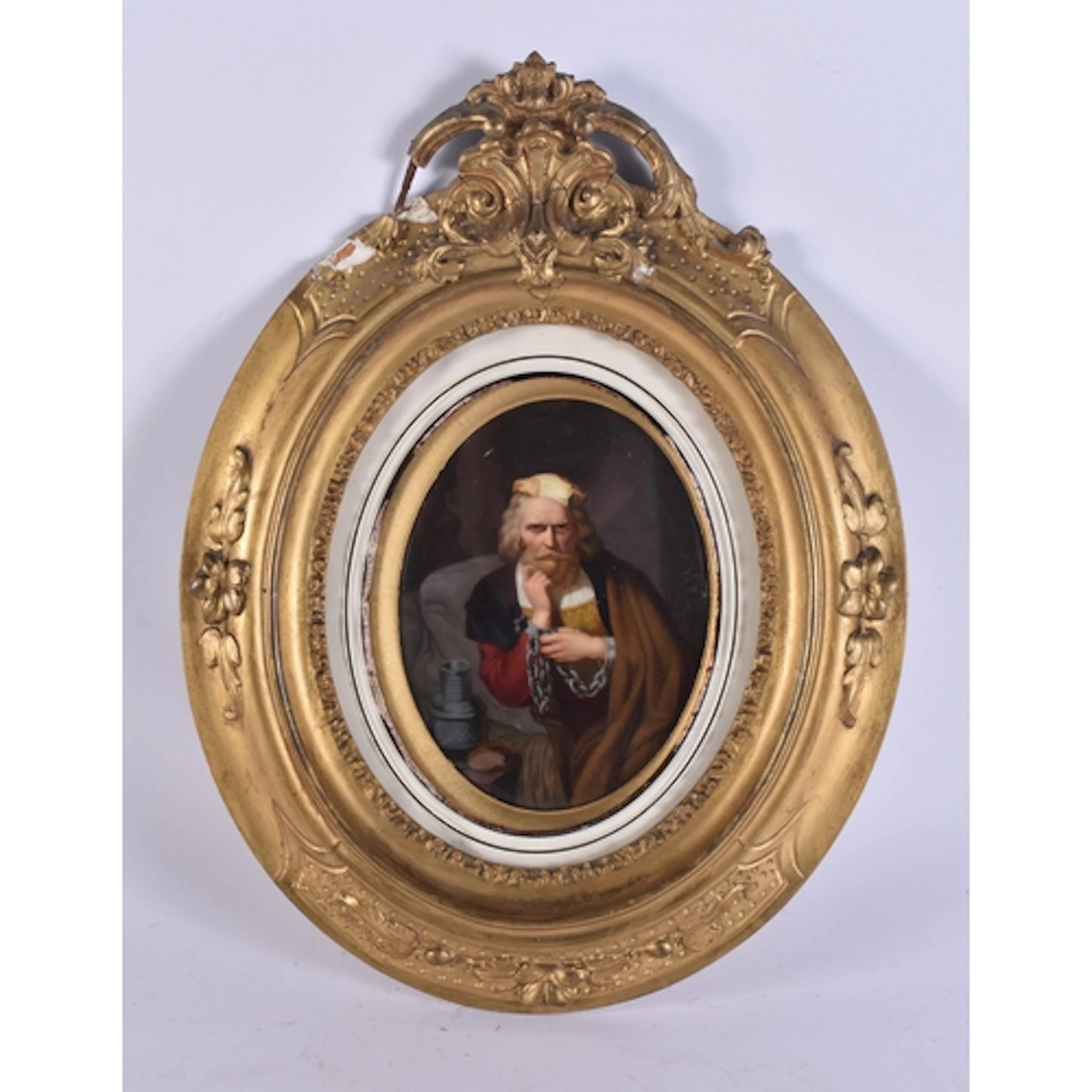 AN UNUSUAL LATE 19TH CENTURY GERMAN PORCELAIN PORTRAIT PLAQU...