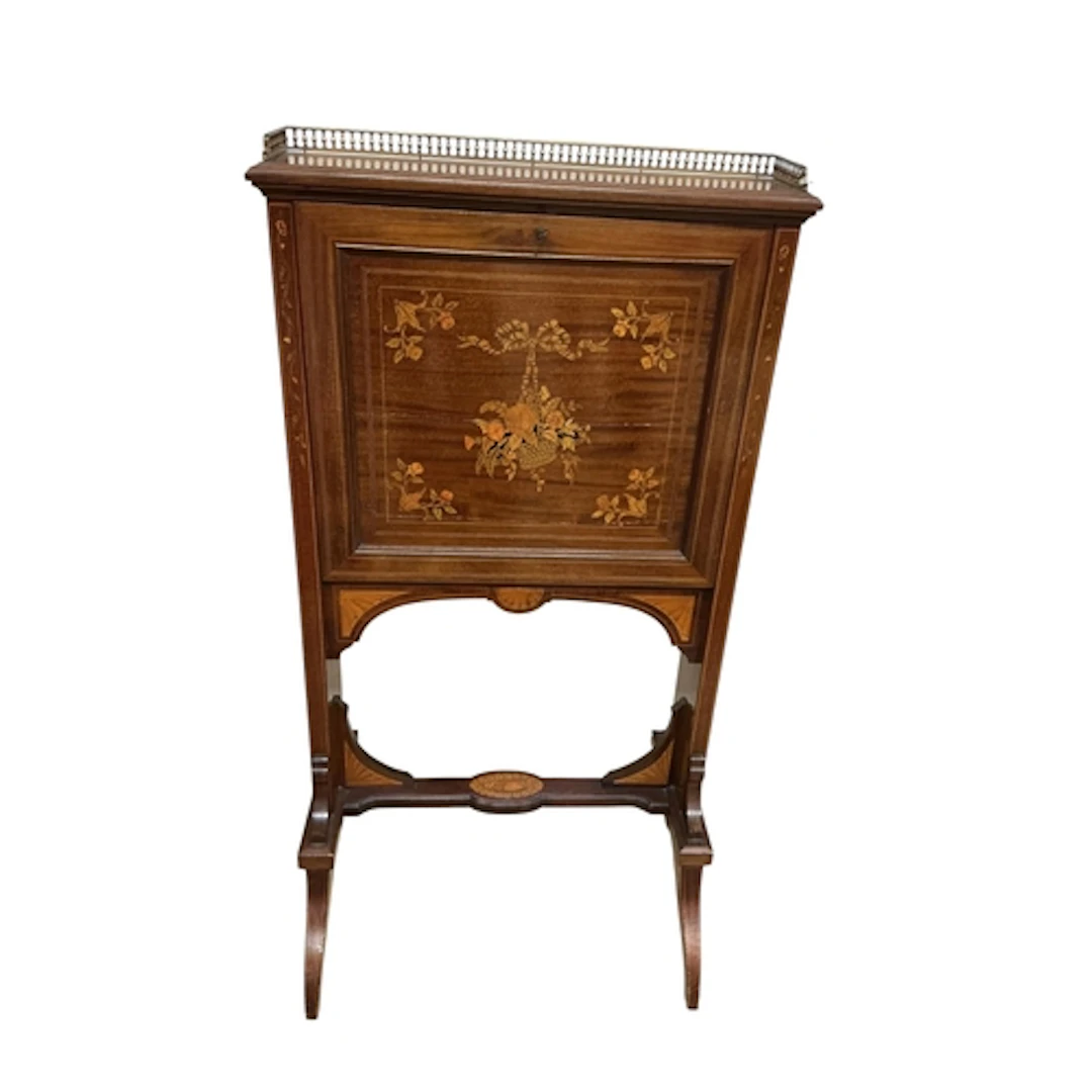 A 19th century/Edwardian marquetry inlaid escritoire maker's...