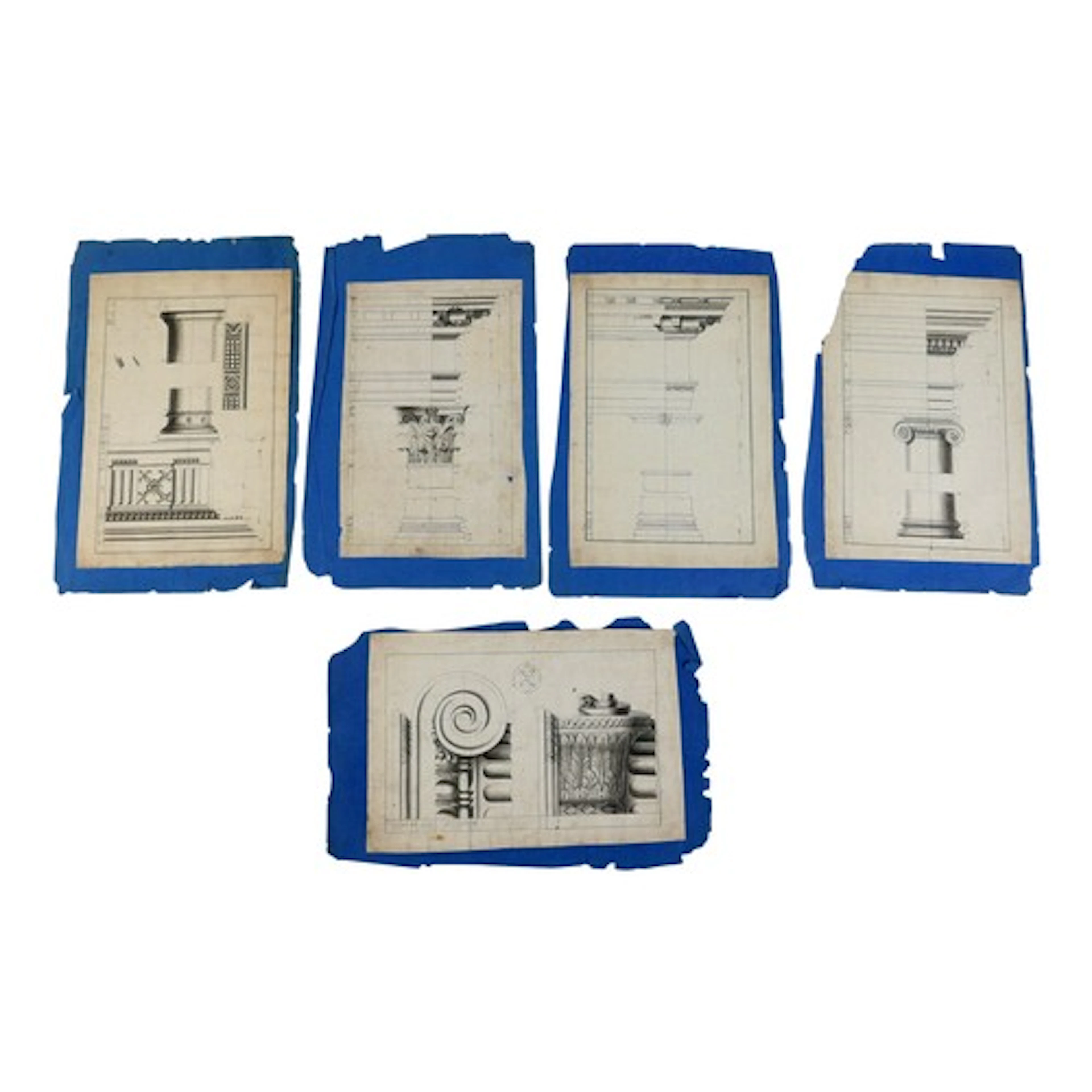Architectural interest: a set of five late 18th / early 19th...