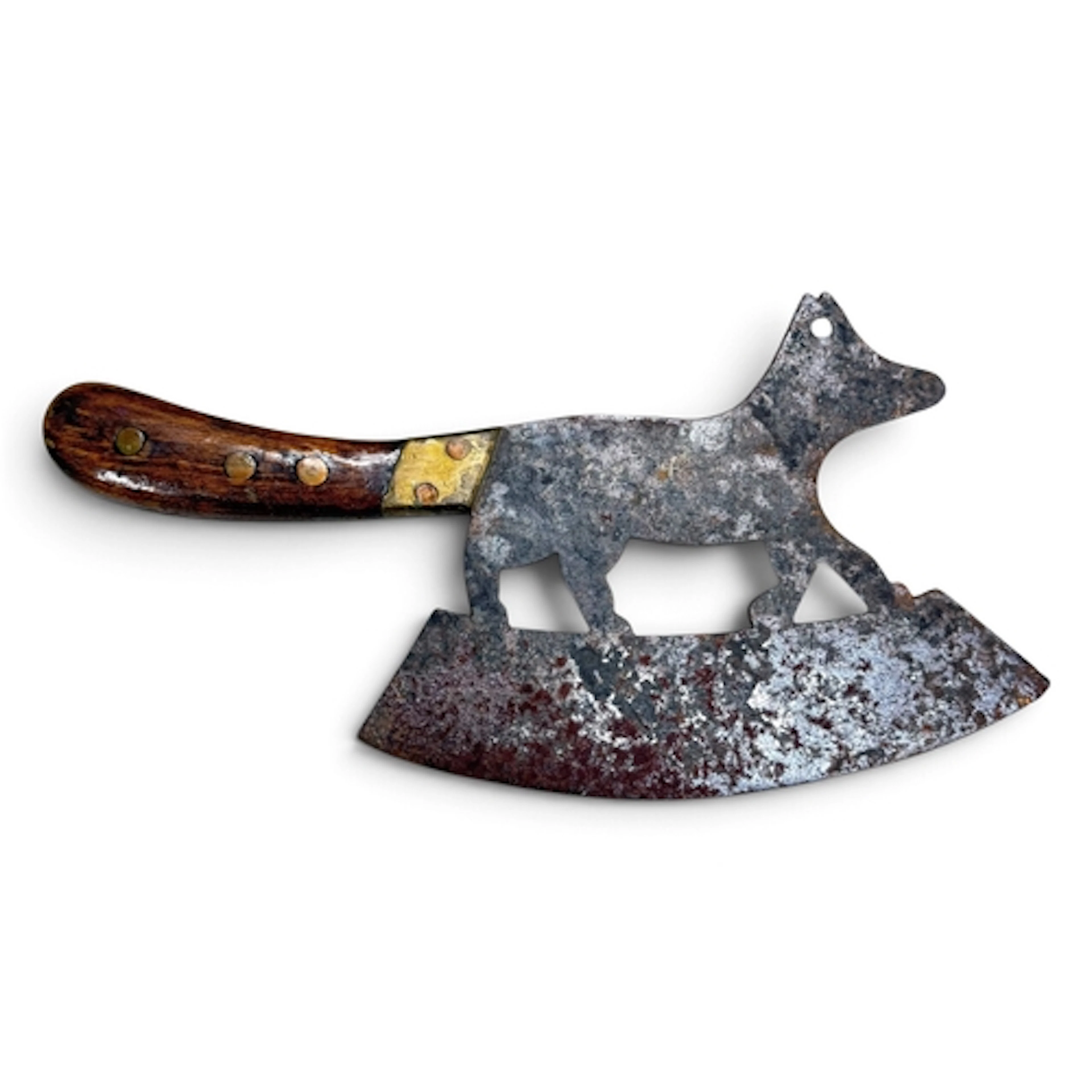 A 19TH CENTURY IRON HERB CHOPPER IN THE FORM OF A FOX 29.2cm...