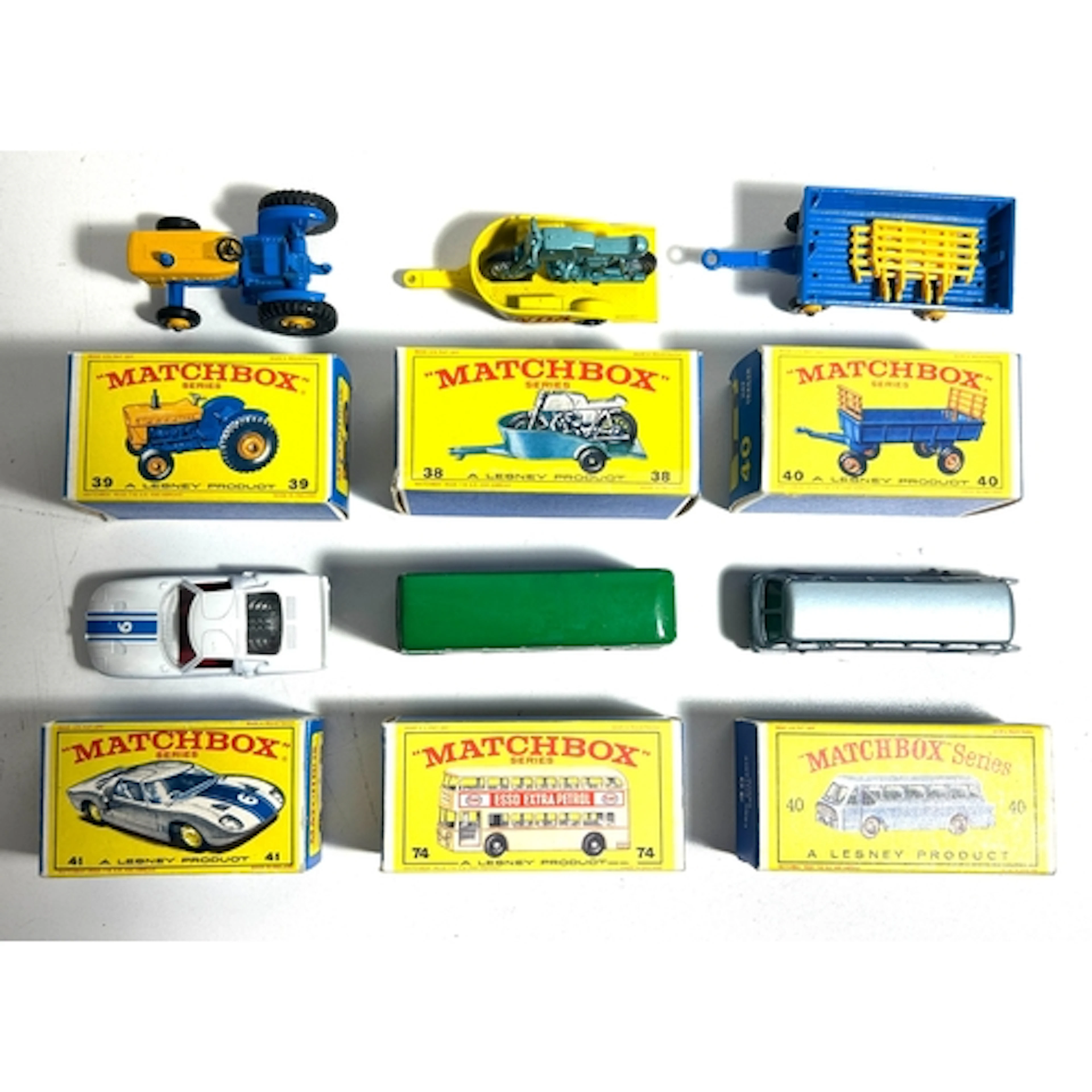 6 Matchbox Series. No.38 Honda Motorcycle & Trailer, No....