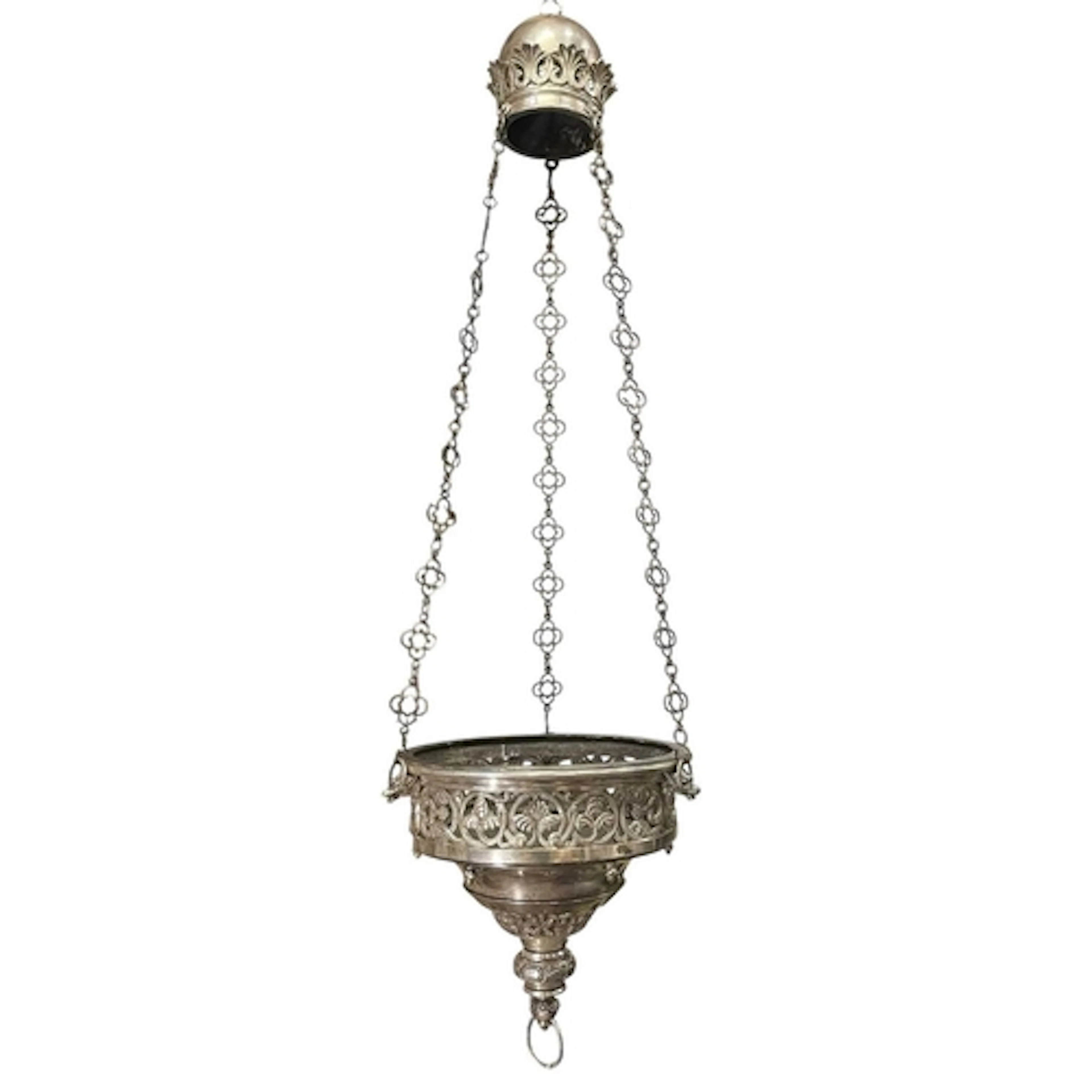 A French early 19th century silver plated heavy ecclesiastic...