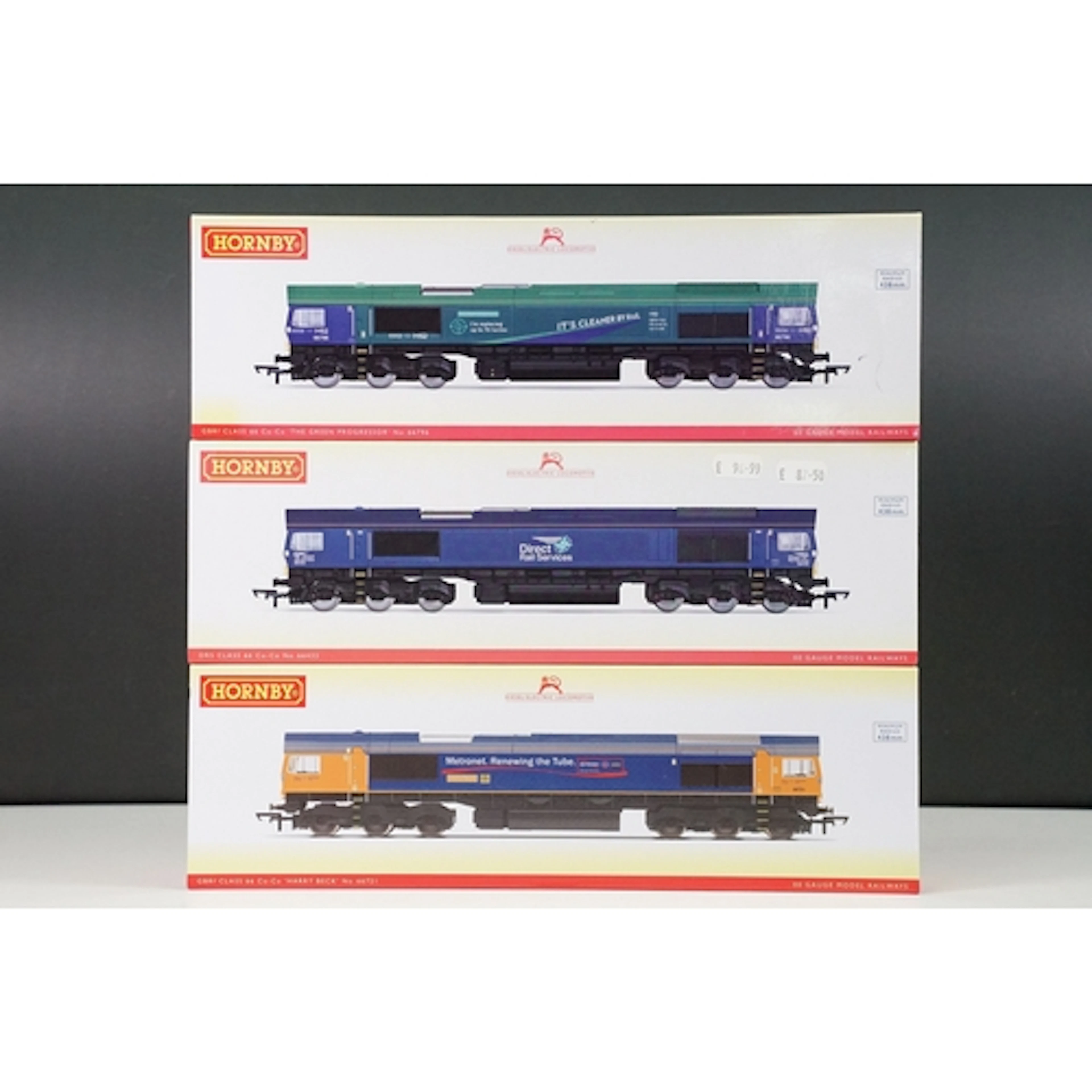 Three boxed Hornby OO gauge locomotives to include R30021 GB...