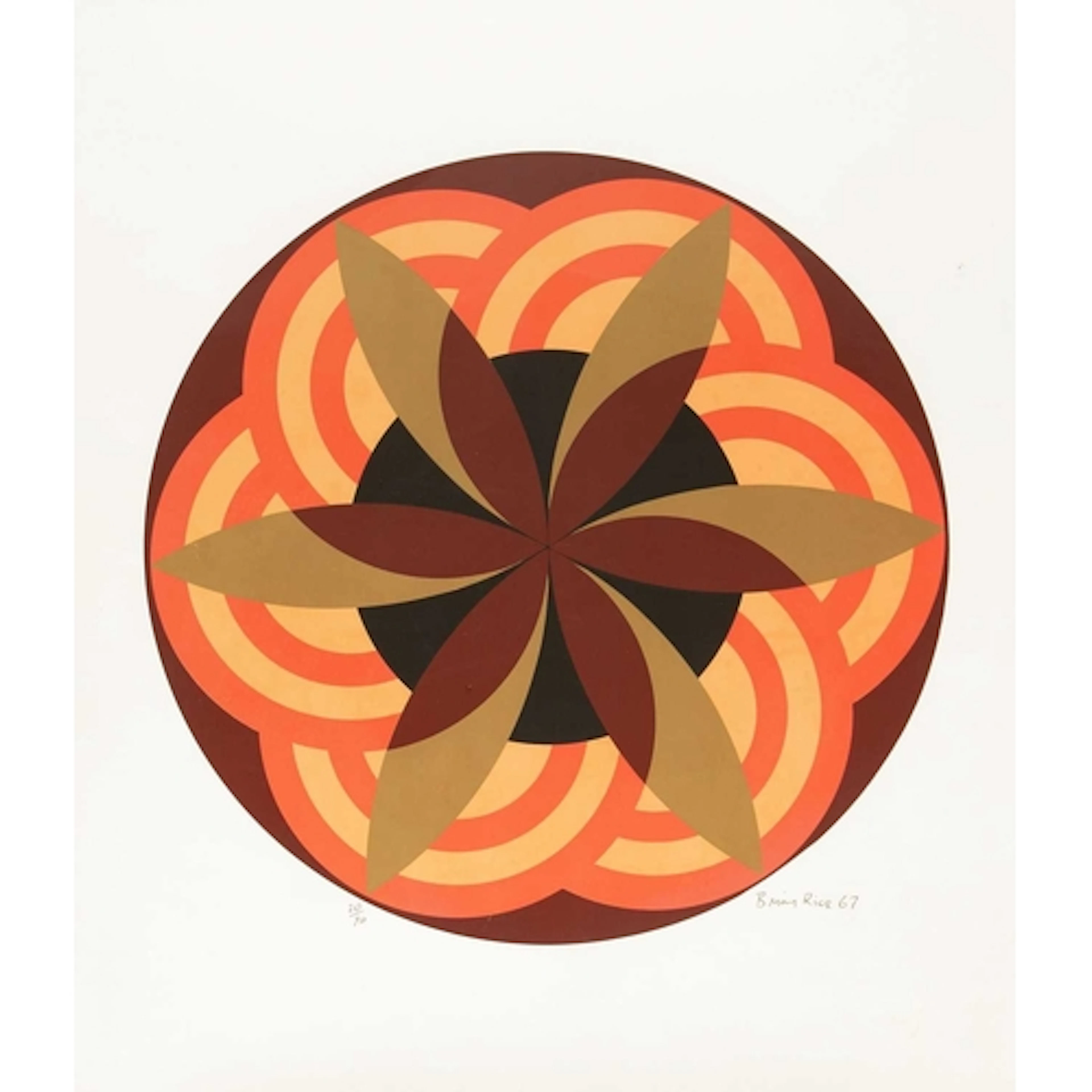 § Brian RICE (1936) Flyleaf, 1967 Screenprint, signed and da...