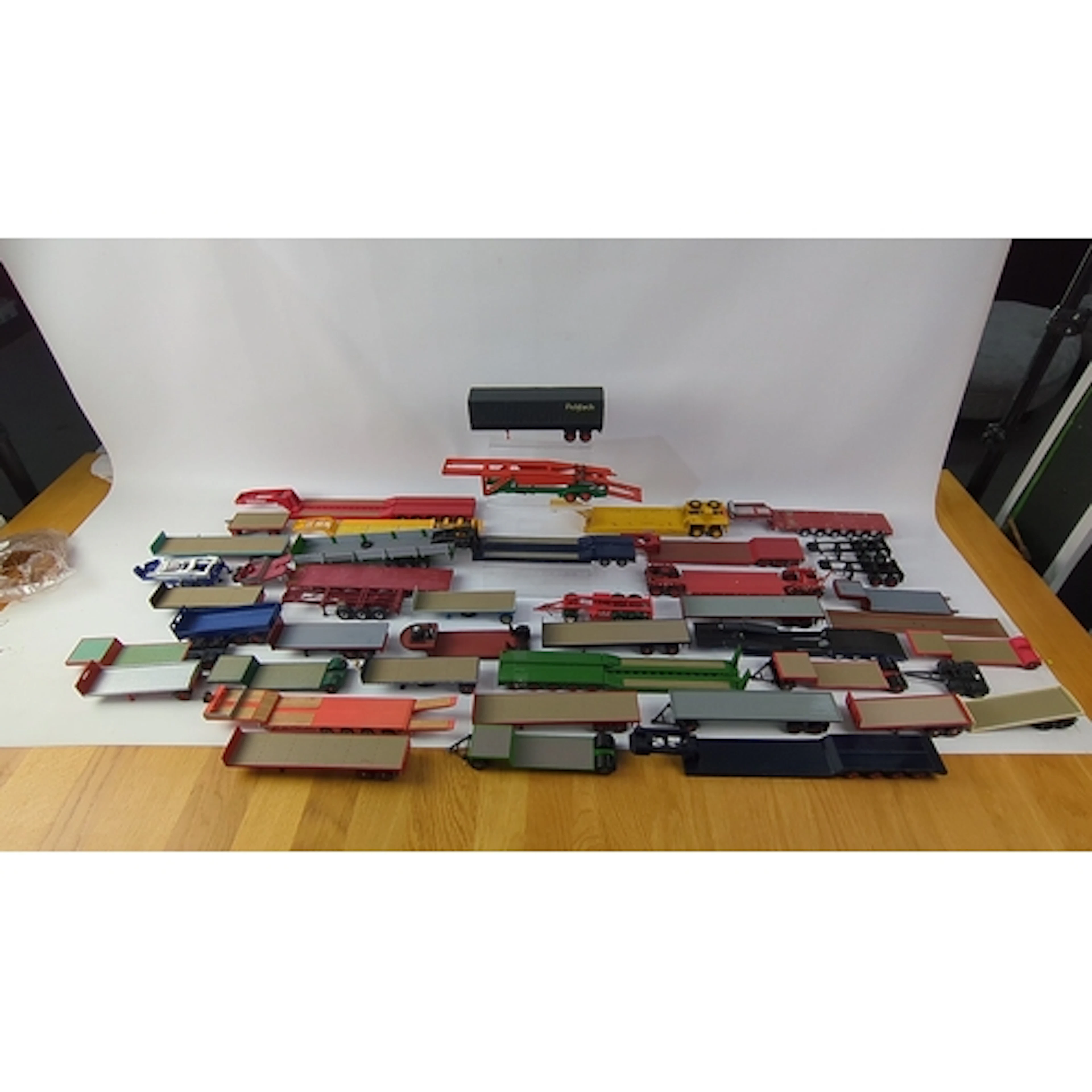 A collection of vintage model articulated road trailers and ...