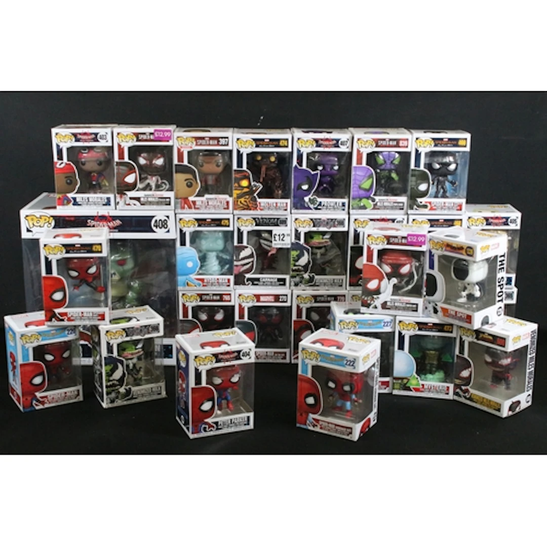 30 Boxed Marvel Spider Man and Venom Funko Pops to include 2...