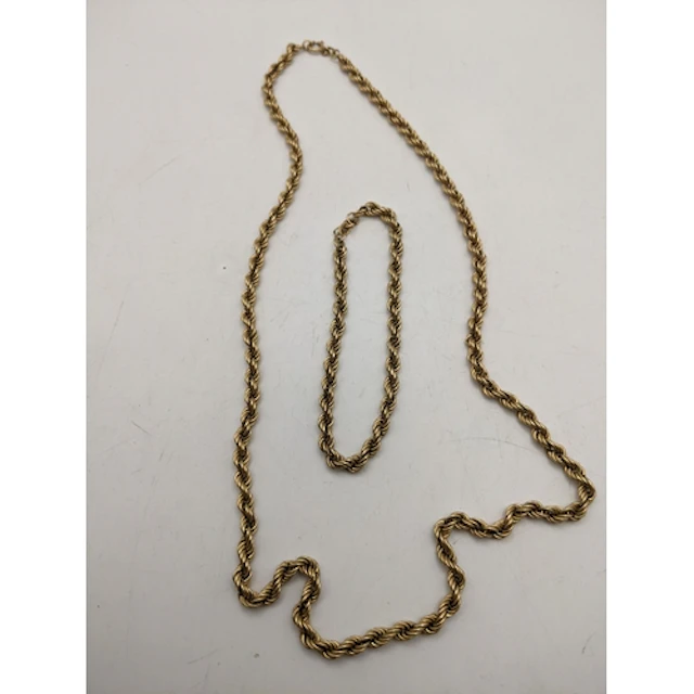 A 9ct yellow gold rope twist chain necklace, 12.6g, date let...