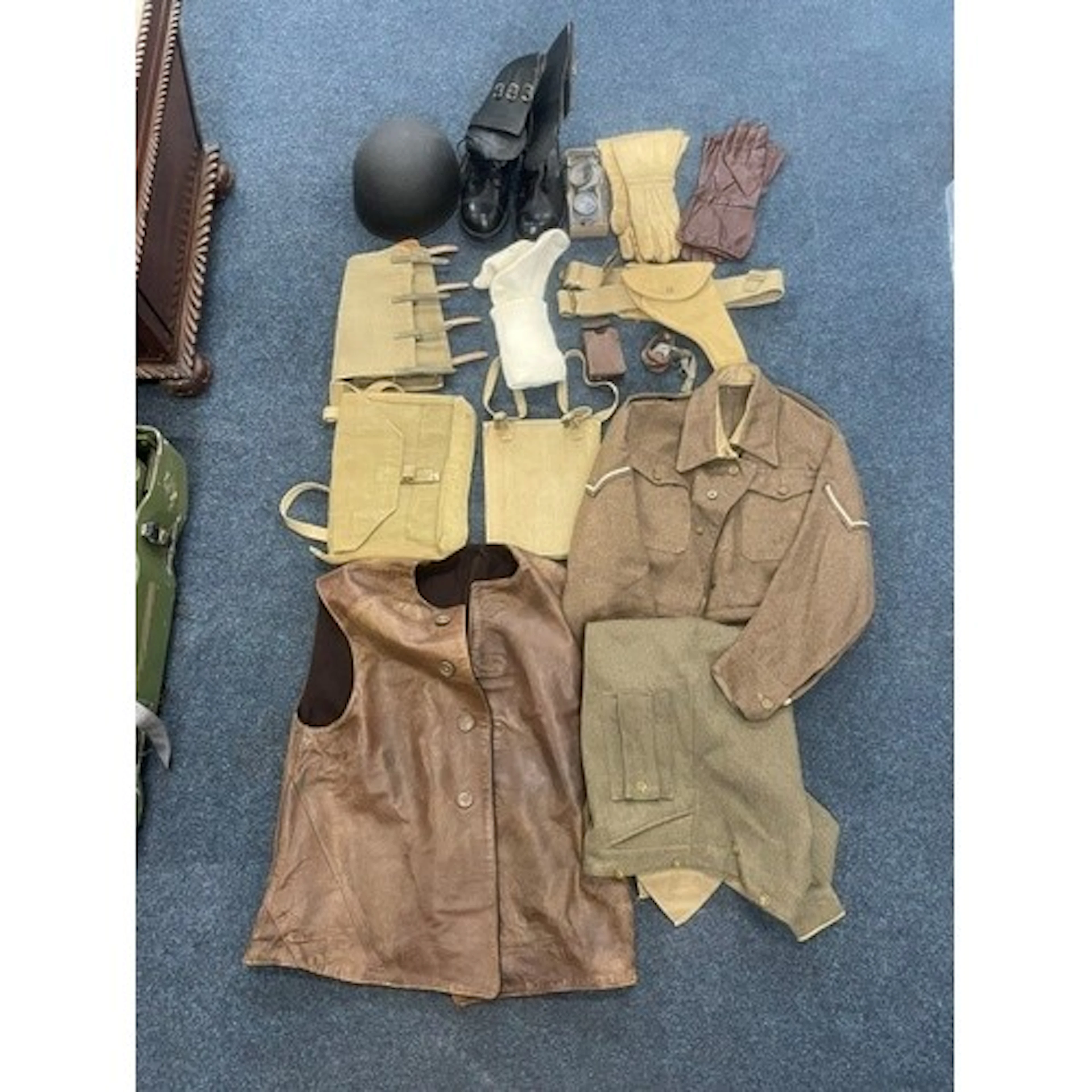 British WWII dispatch riders uniform to include steel helmet...