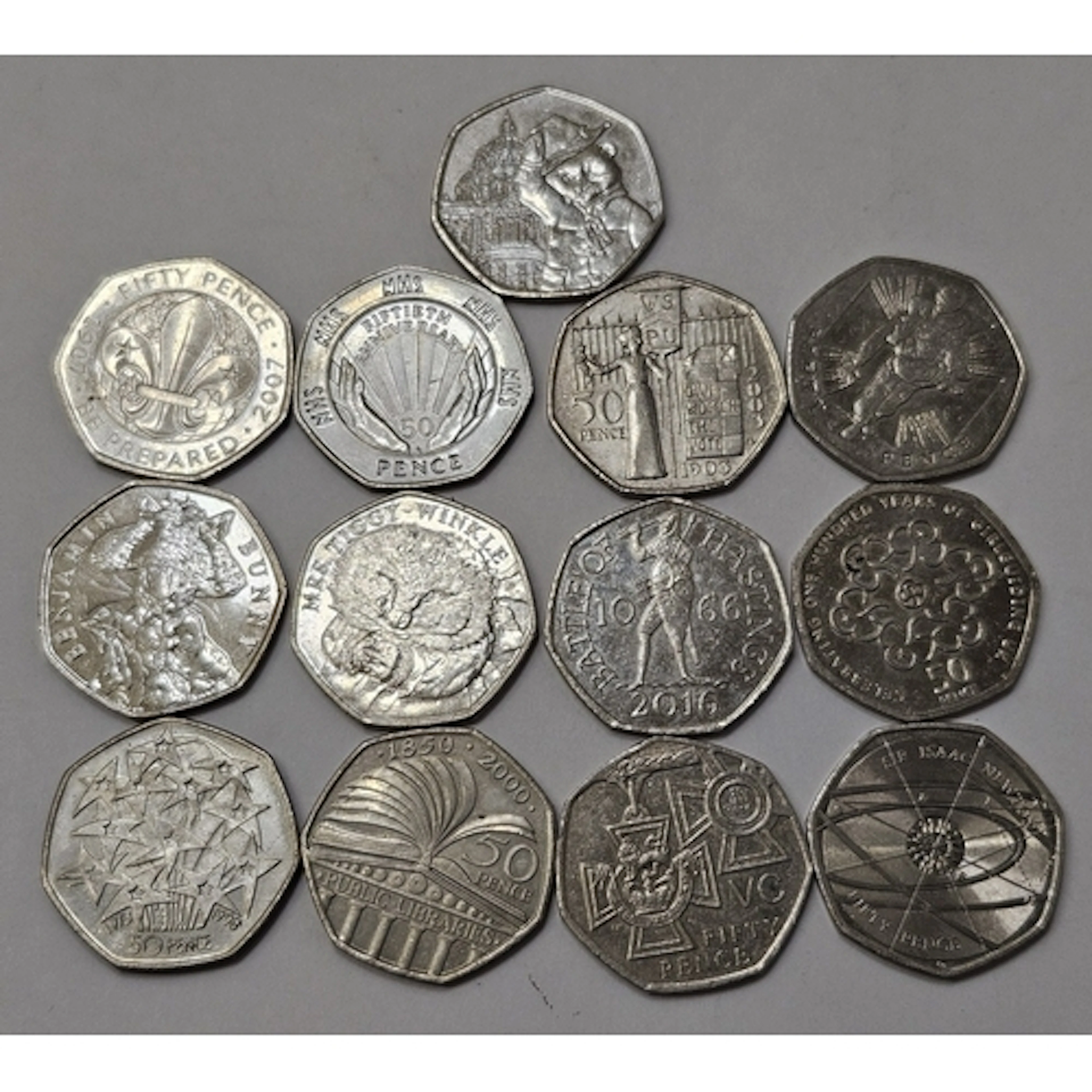 Commemorative 50p Coins incl. 2019 Paddington Bear, 2017 Ben...