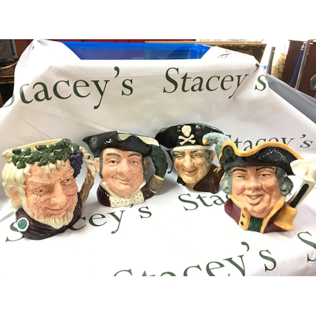 Four Royal Doulton character jugs Town Crier D6530, Long Joh...
