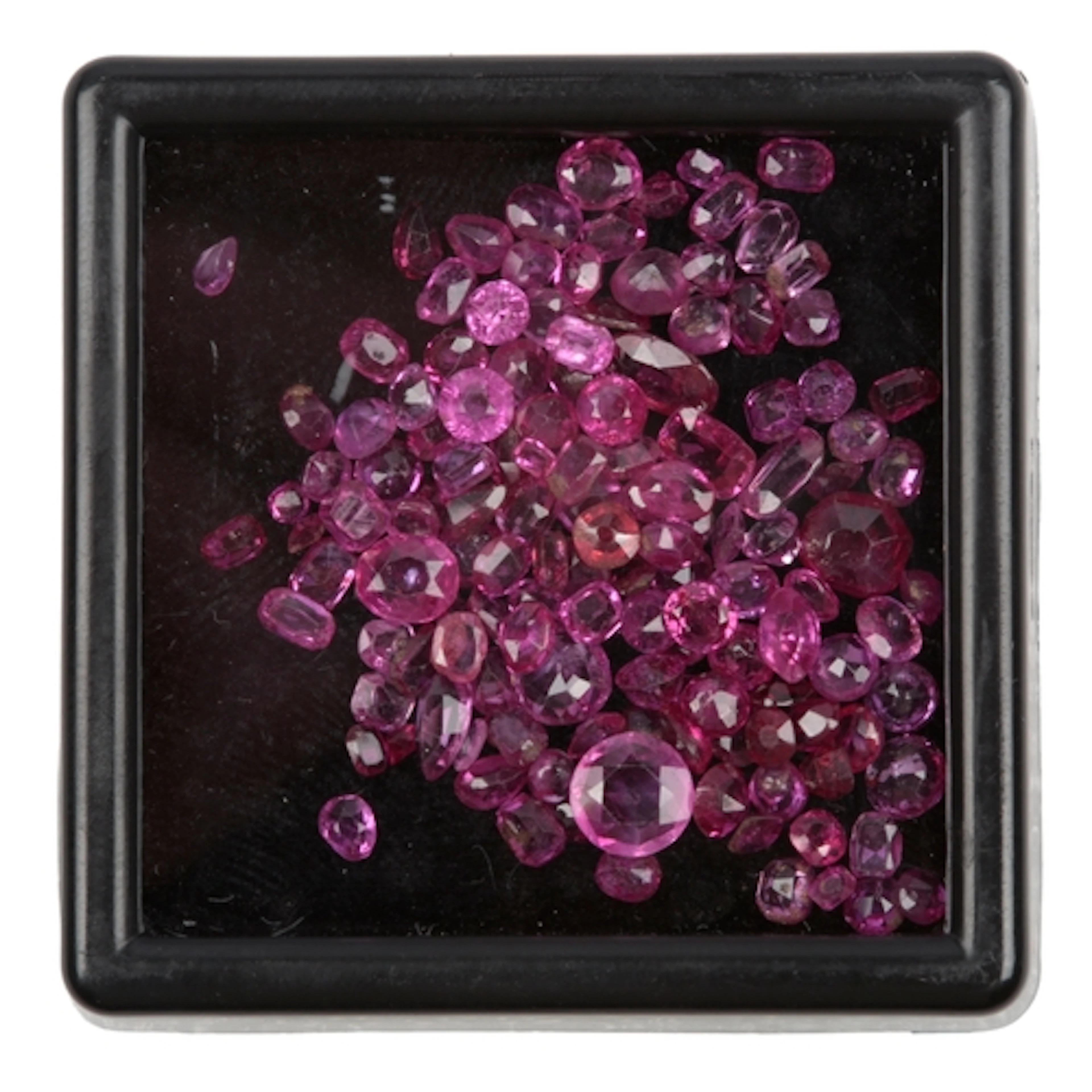 A collection of unmounted rubies, individually between appro...