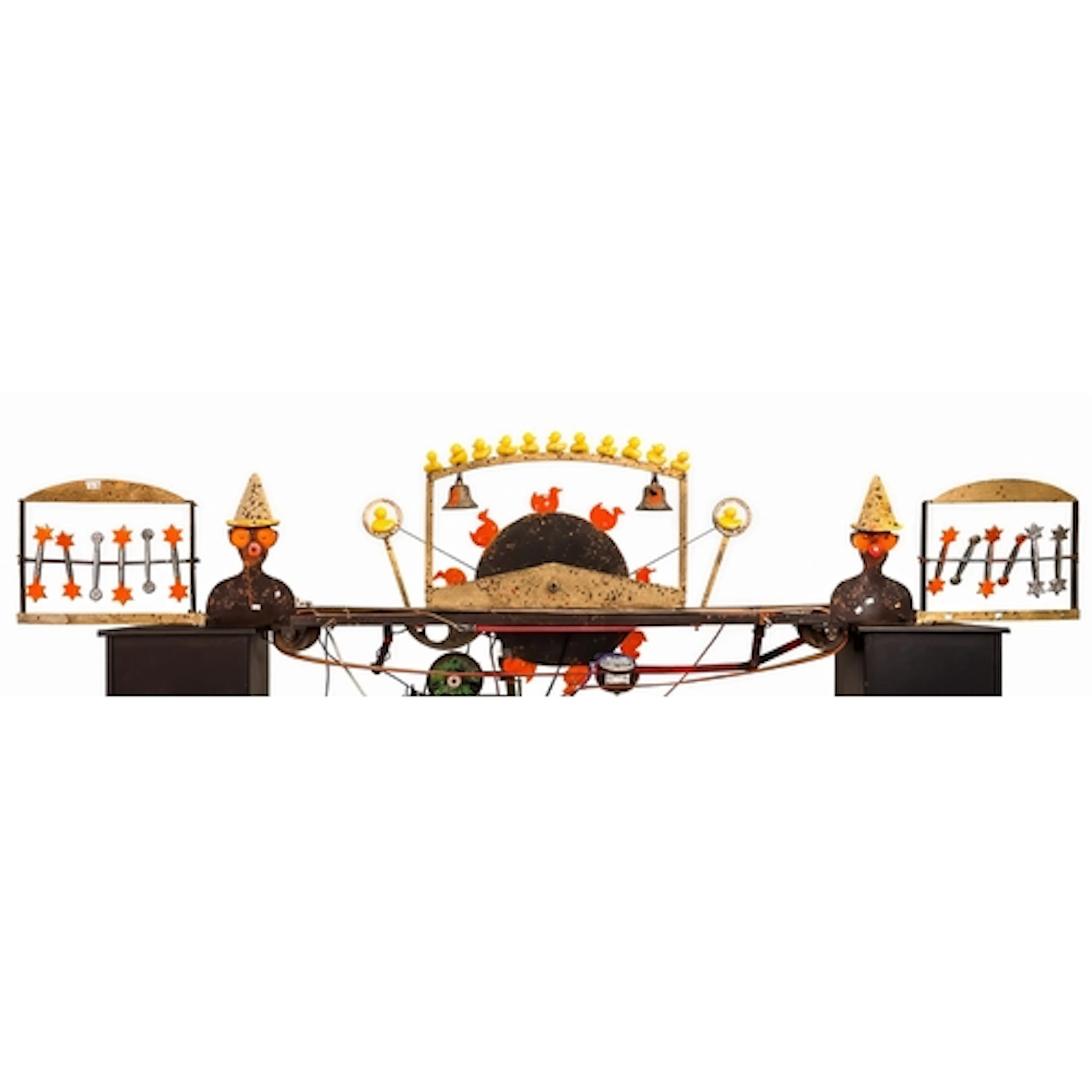 Vintage carnival/fairground shooting game mechanism, sometim...