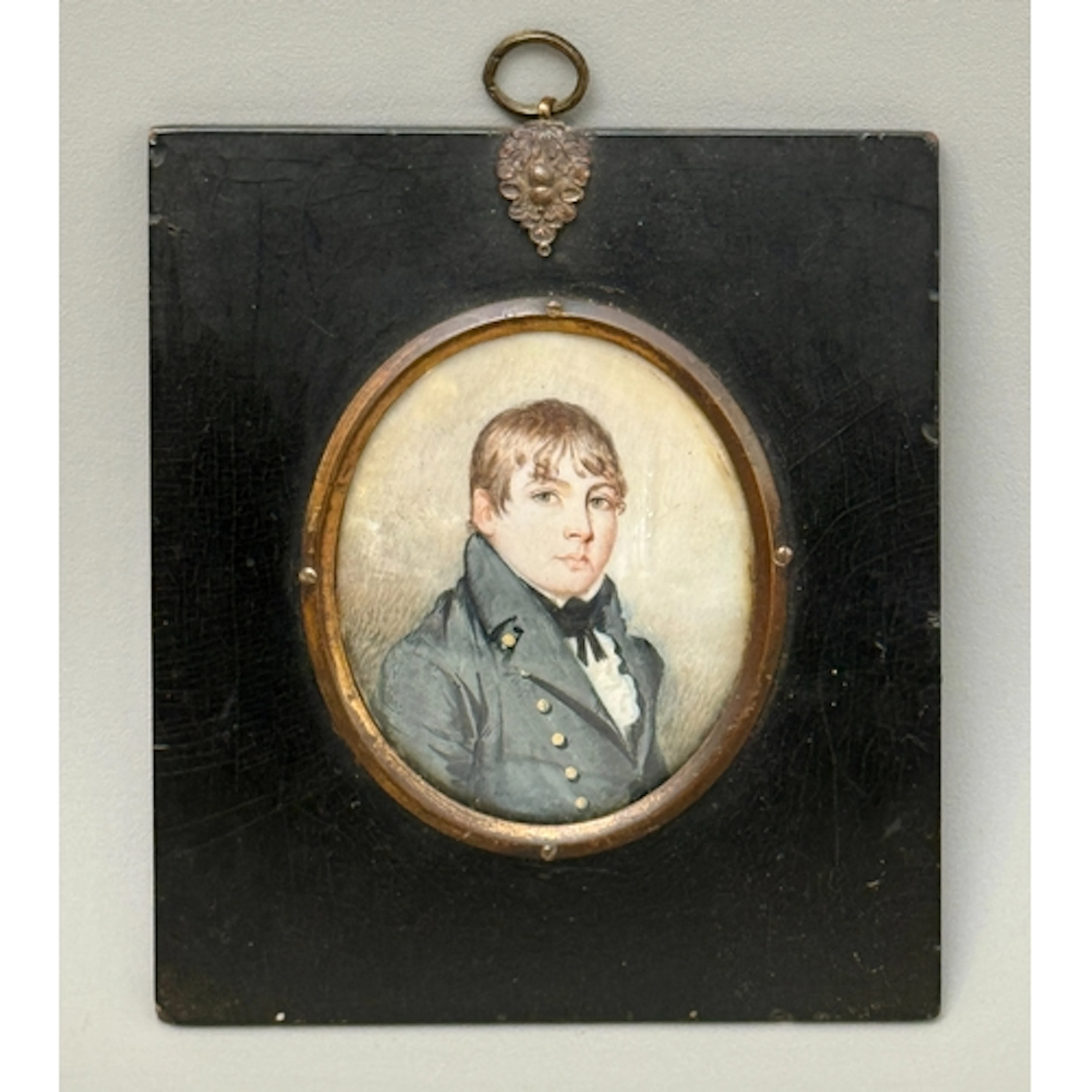 A George III period portrait miniature of a young man - Engl...
