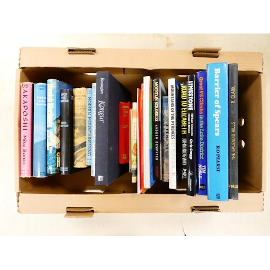 Climbing & Mountaineering. A carton of books ...