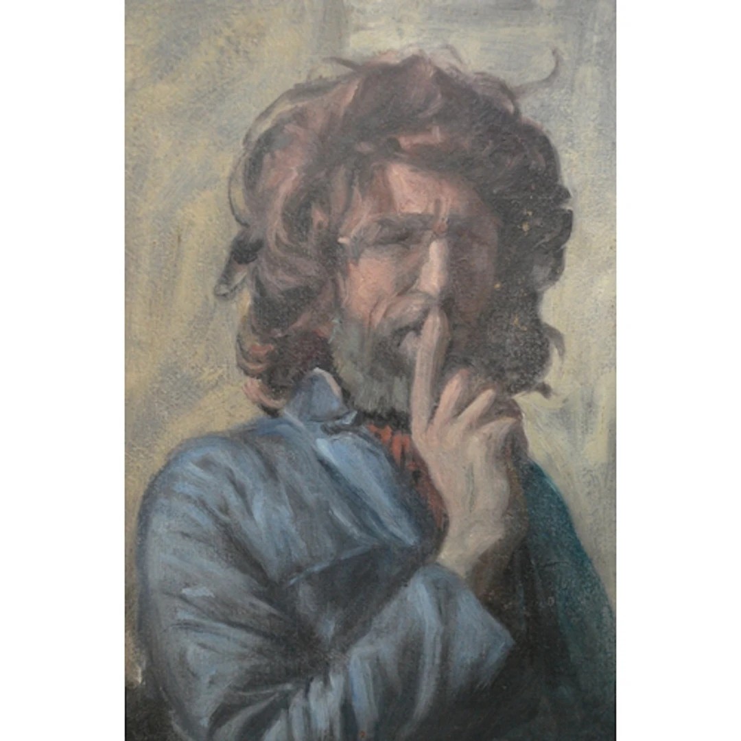 Two unframed modern British school oil paintings, head and s...