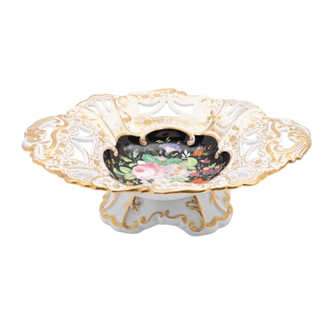 A French porcelain pierced centrepiece, late 19th century th...