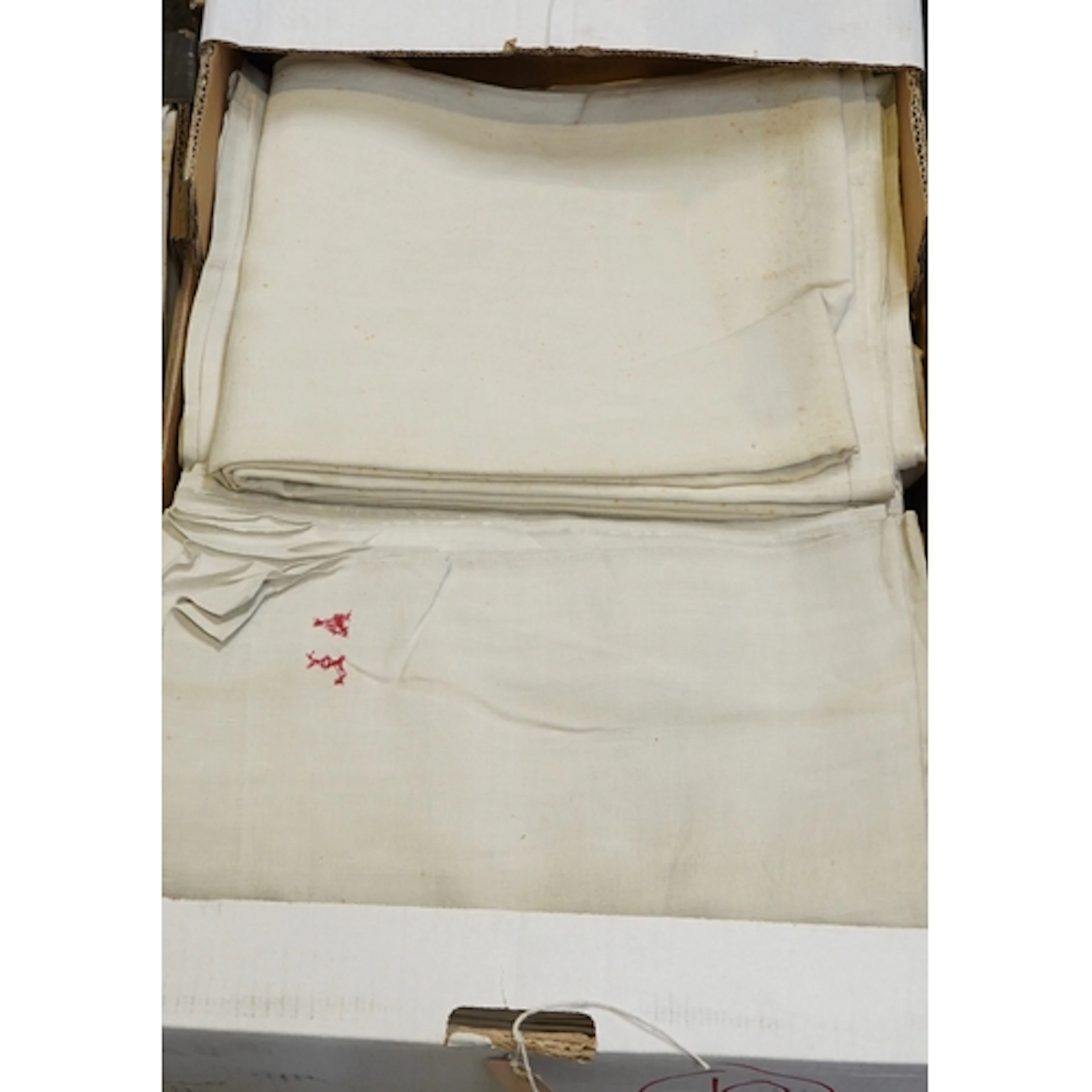 Ten French provincial sheets, some monogrammed