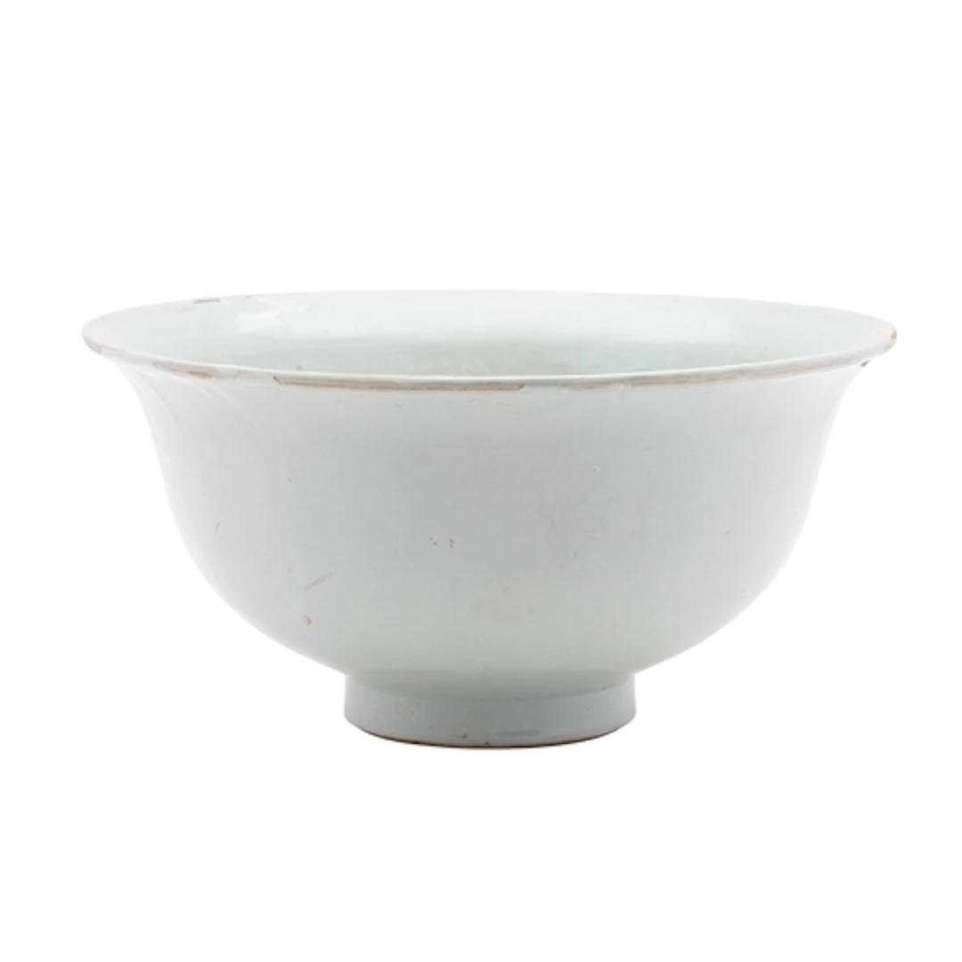 A large Chinese bluish-white glazed bowl, Shu/fu marks with ...