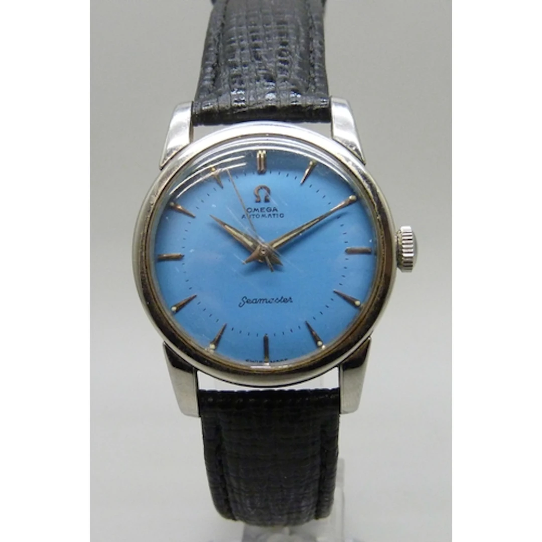 An Omega Seamaster automatic wristwatch with refinished blue...